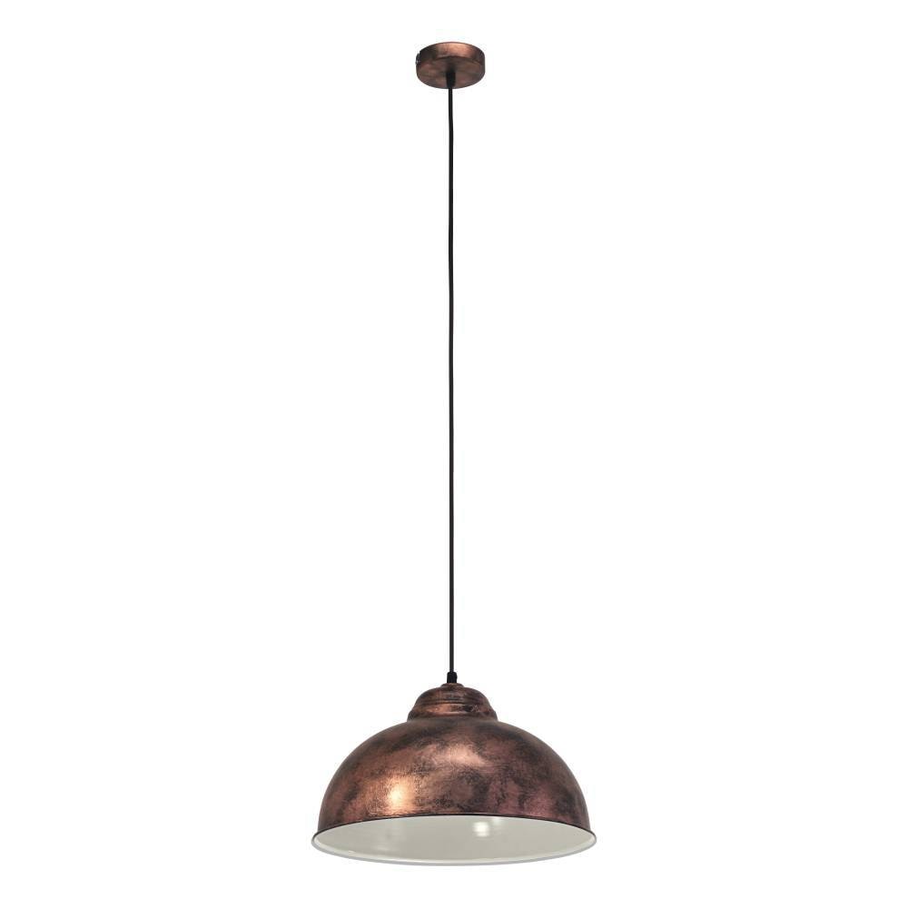 EGLO Hängeleuchte »TRURO 2 Hängelampe, Esstischlampe, Stahl, rostoptik, weiß, E27«, 1 flammig, Leuchtmittel E27 | ohne Leuchtmittel, Wohnzimmerlampe, 1 flammig, Vintage, Industrial, Retro, 110x37cm