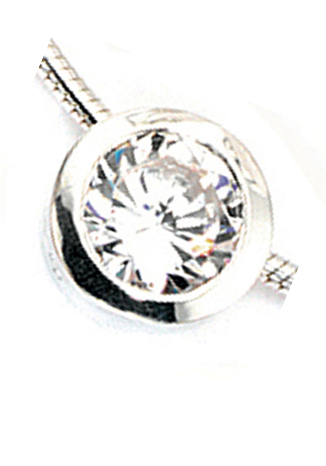 JOBO Kettenanhänger »Anhänger mit Zirkonia«, rund 925 Silber mit Zirkonia