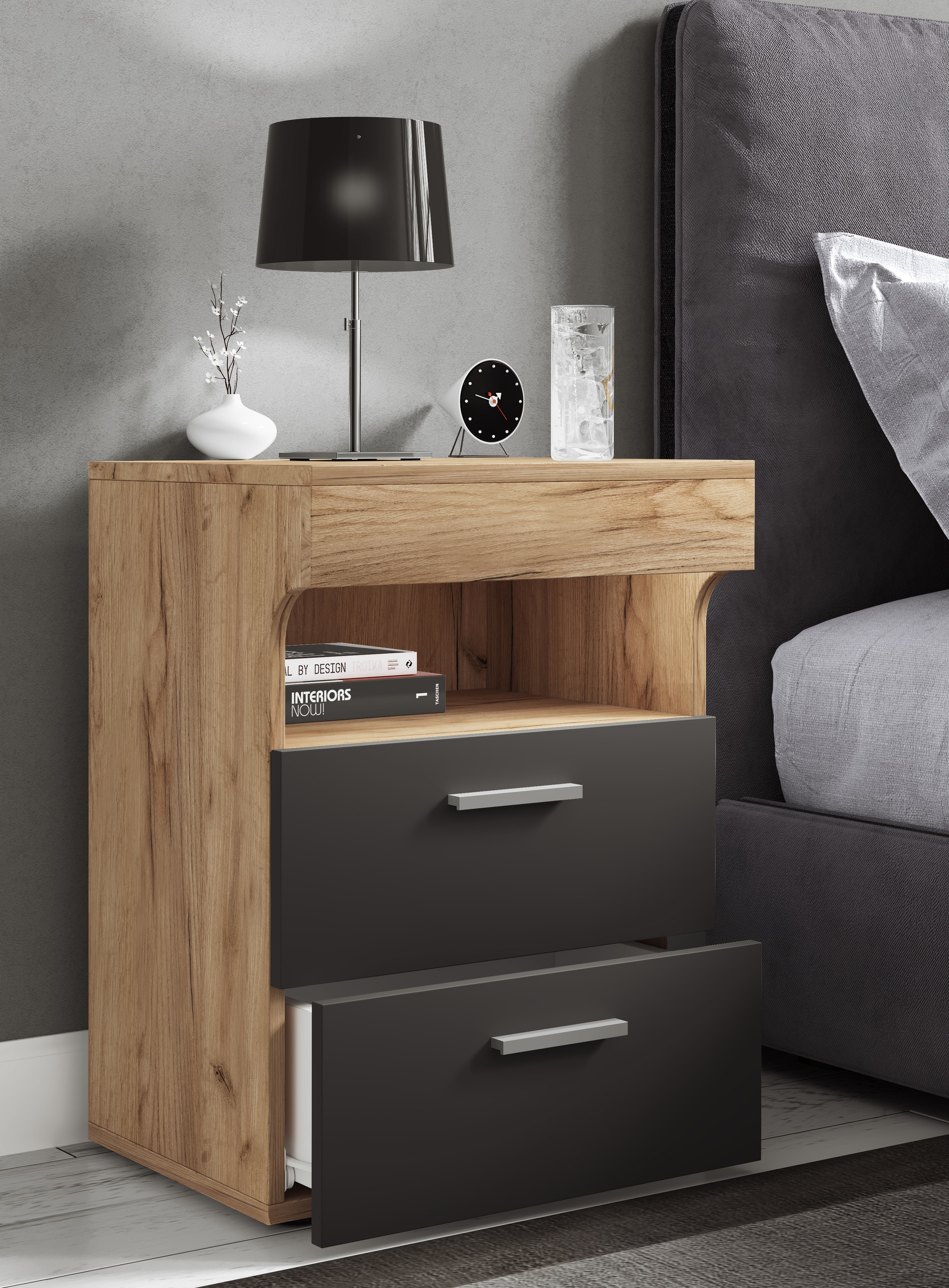 VCM Nachttisch »Holz Nachttisch Nachtschrank Schublade Slepal L«