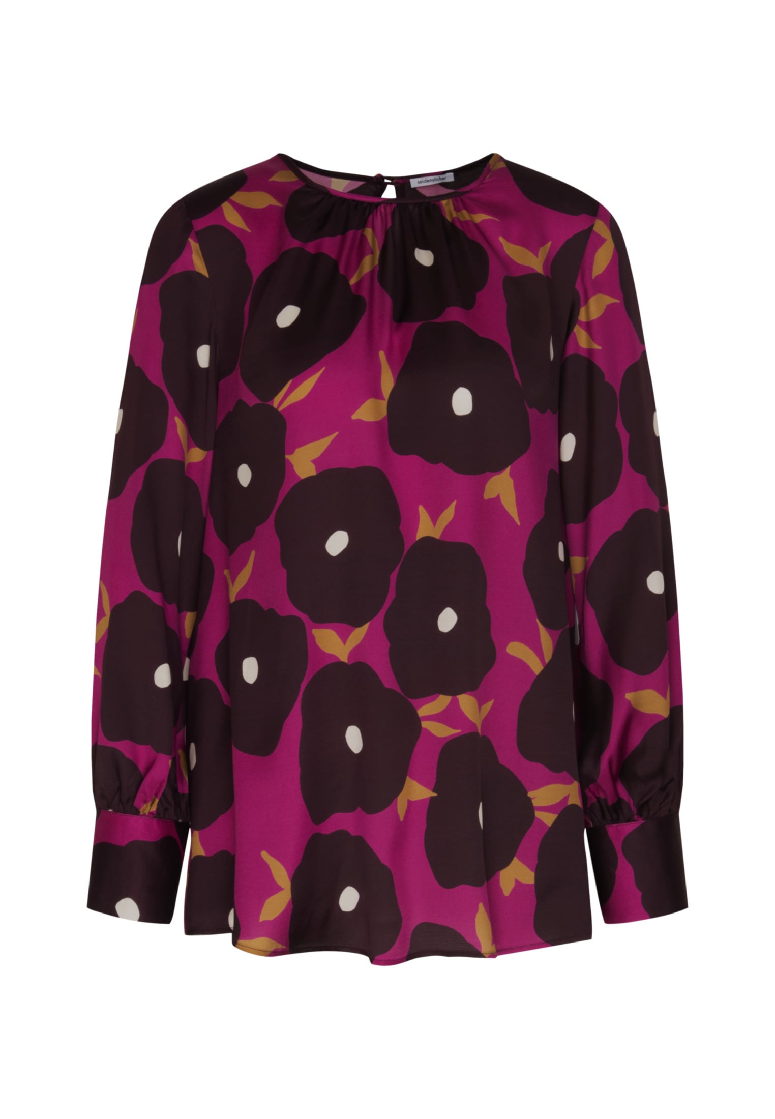 seidensticker Shirtbluse »Schwarze Rose«, Langarm Rundhals Druck