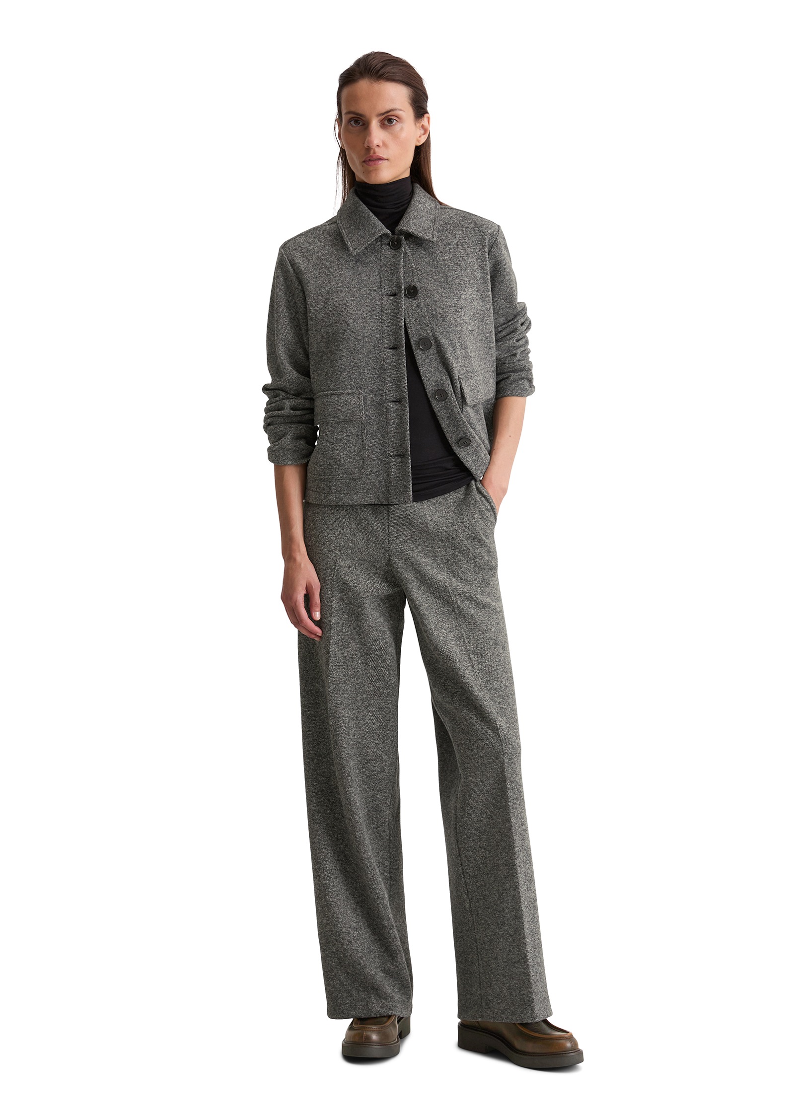 Thumbnail - Marc OPolo Kurzjacke Tweed-Jerseyjacke regular fit aus Organic Cotton-Mix