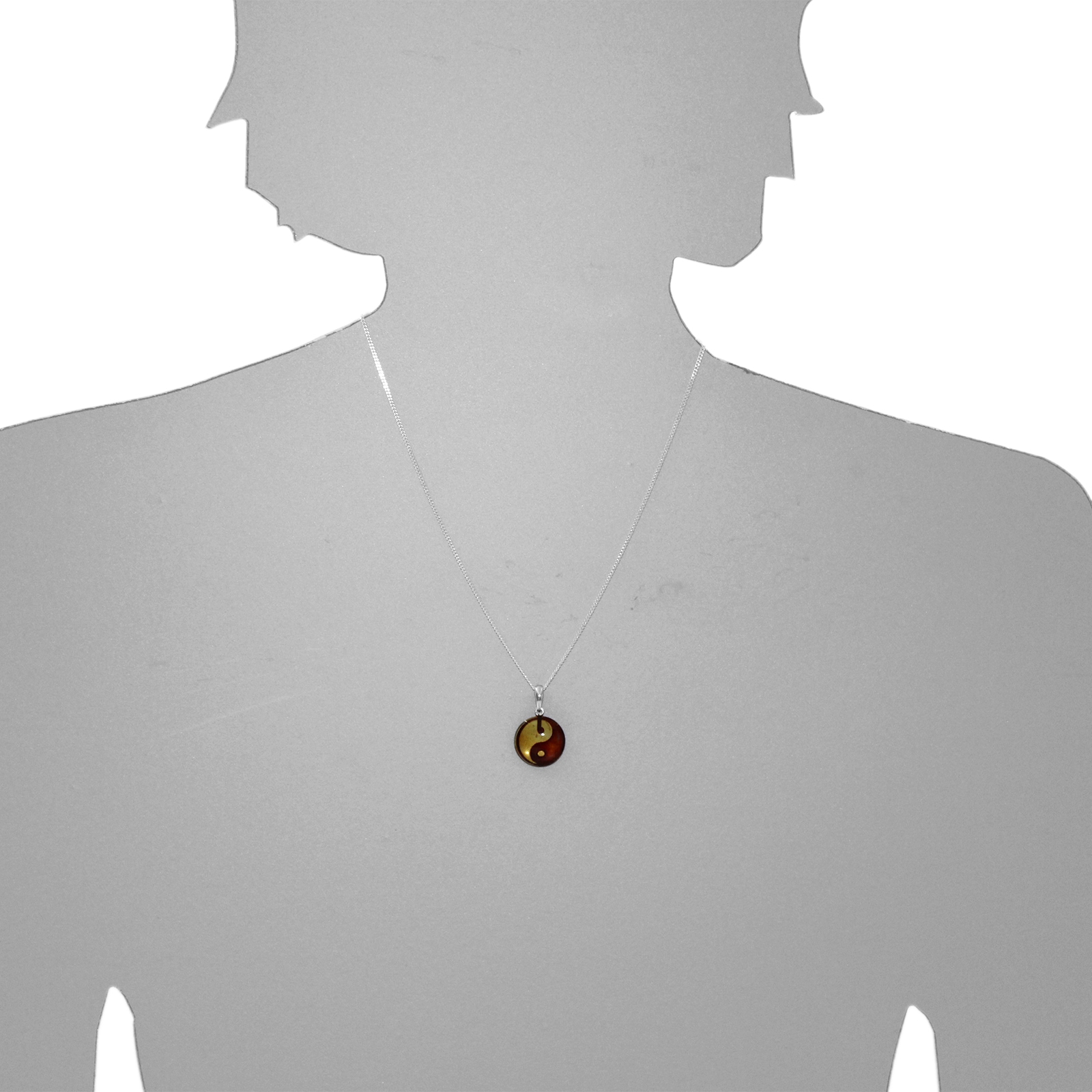 OSTSEE-SCHMUCK Kette mit Anhänger »Ostsee-Schmuck Kette mit Anhänger Yin-Yang«, (2 tlg.)