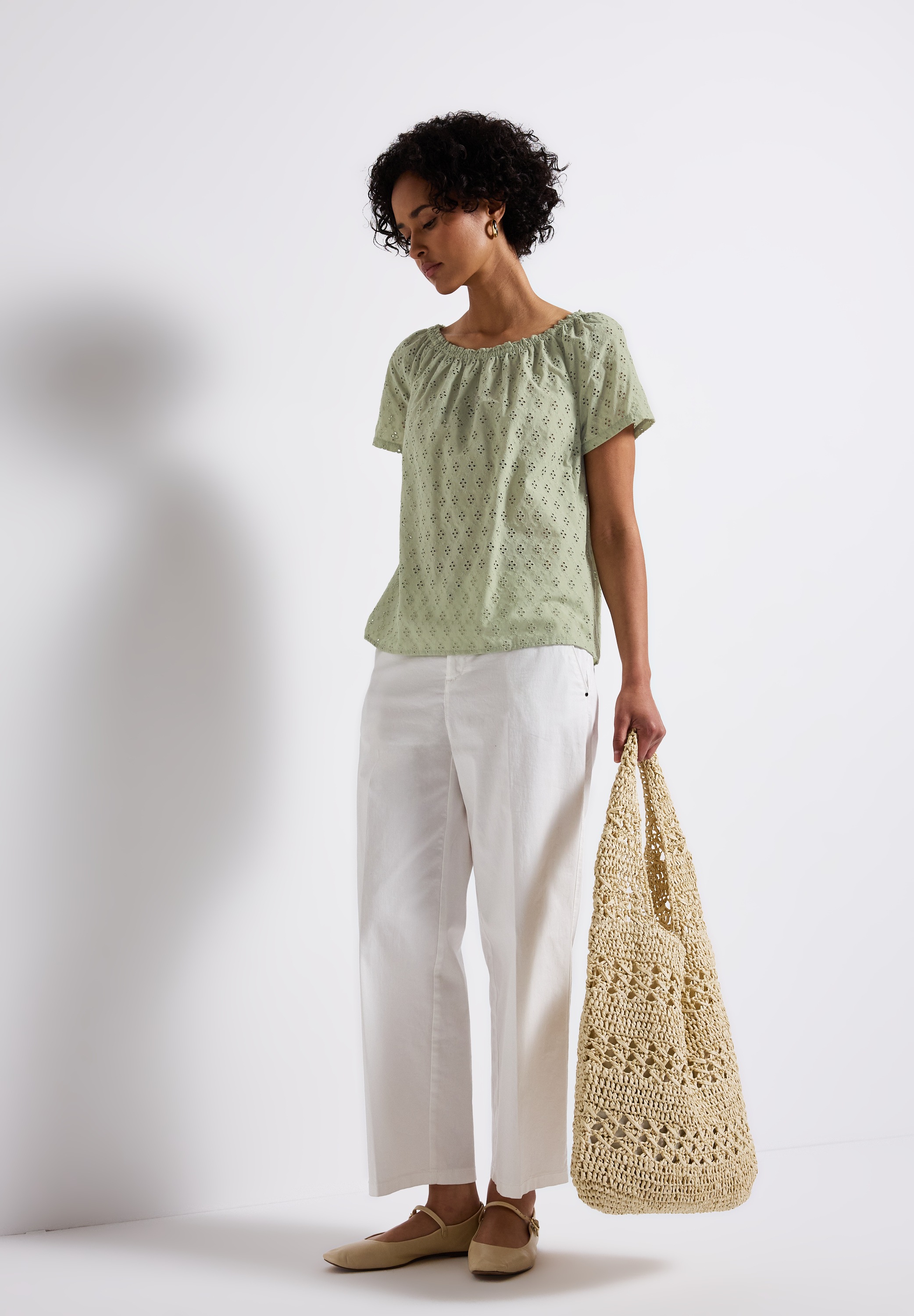 STREET ONE Carmenbluse, aus reiner Baumwolle