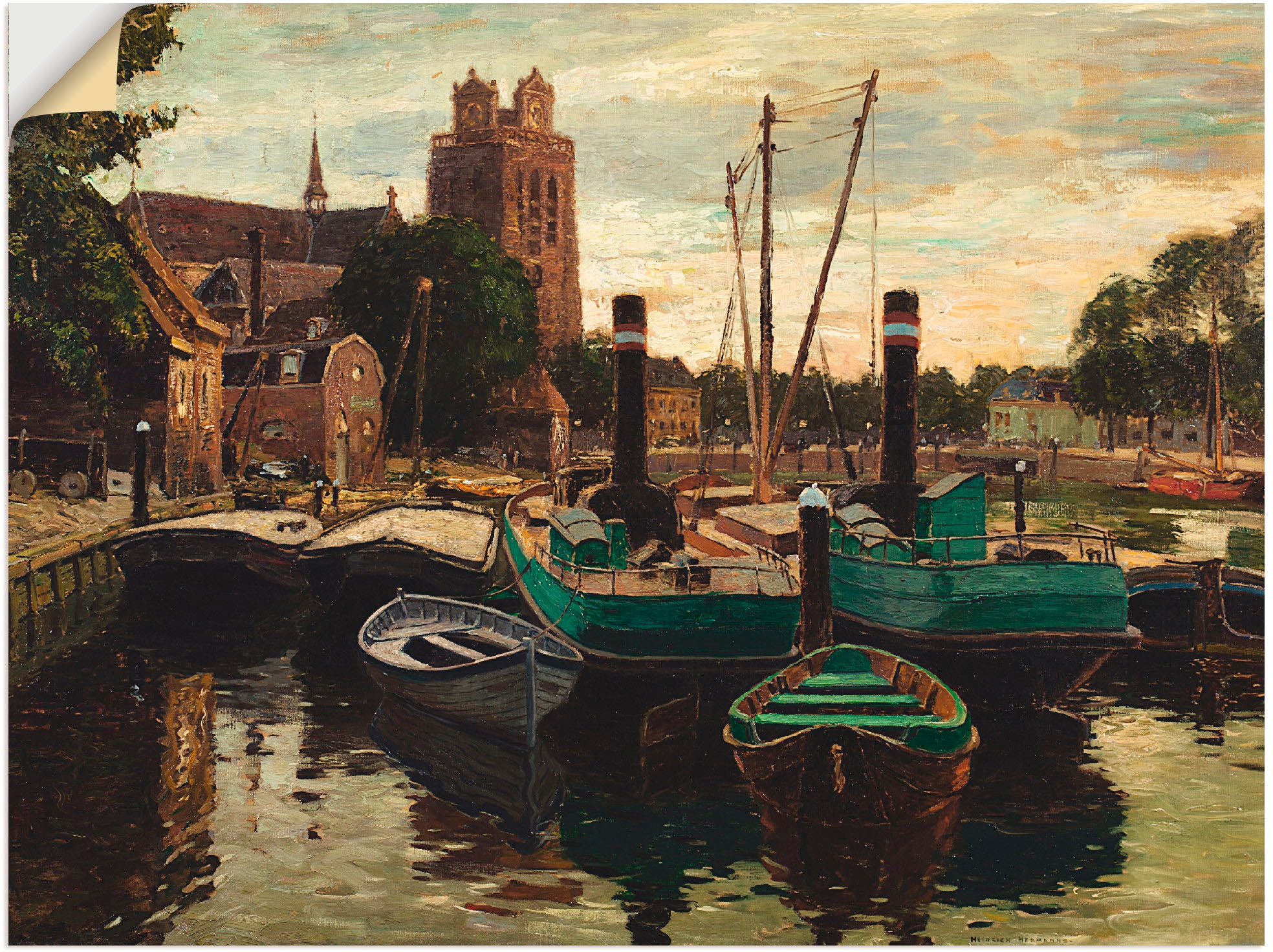 Artland Wandbild »Abend in Dordrecht. 1902-1910«, Boote & Schiffe, (1 St.),  als Leinwandbild, Wandaufkleber oder Poster in versch. Größen kaufen | BAUR