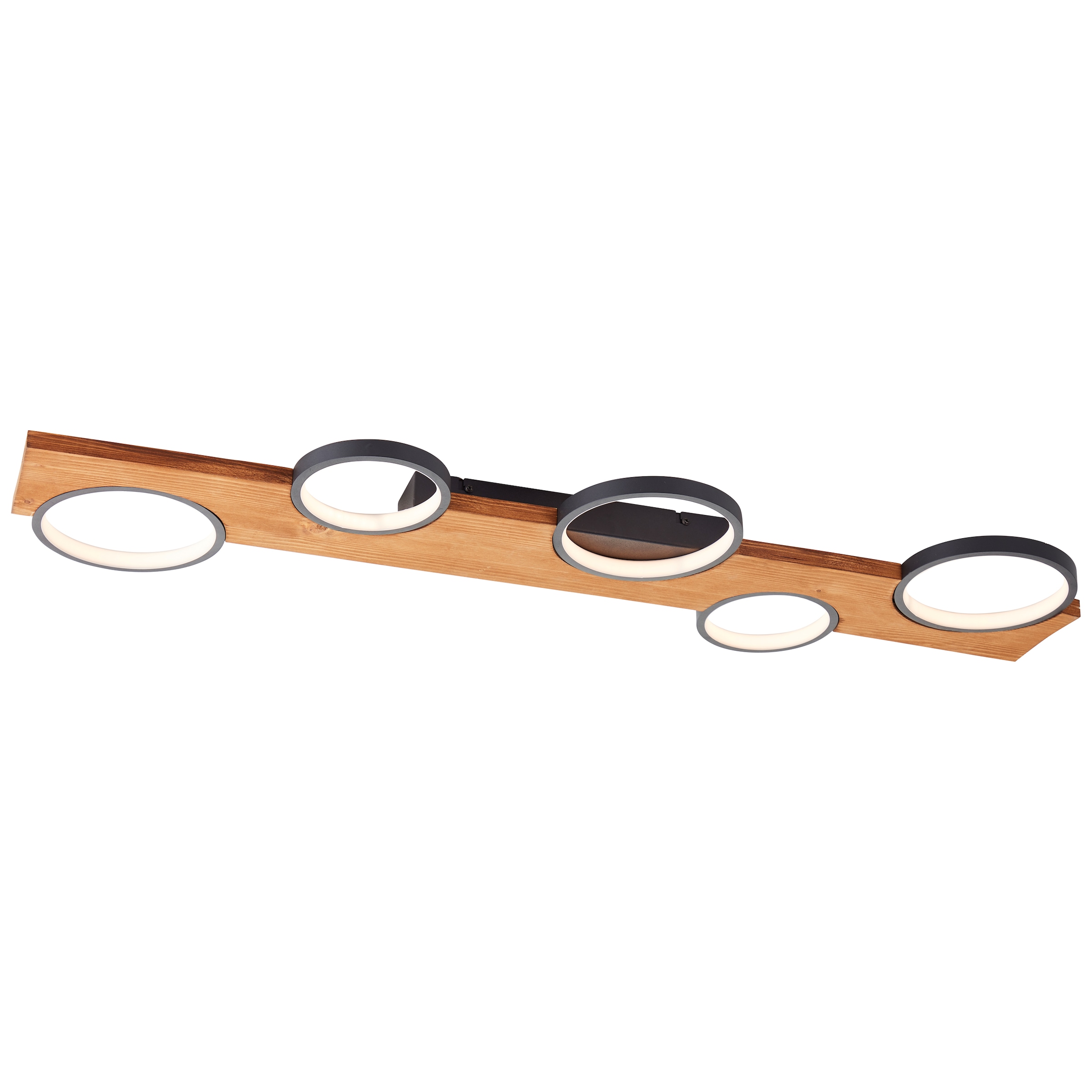 LED Deckenleuchte »Musti«, 95 x 28 cm, 4600 lm, 3000 K, Holz/Metall, natur/schwarz