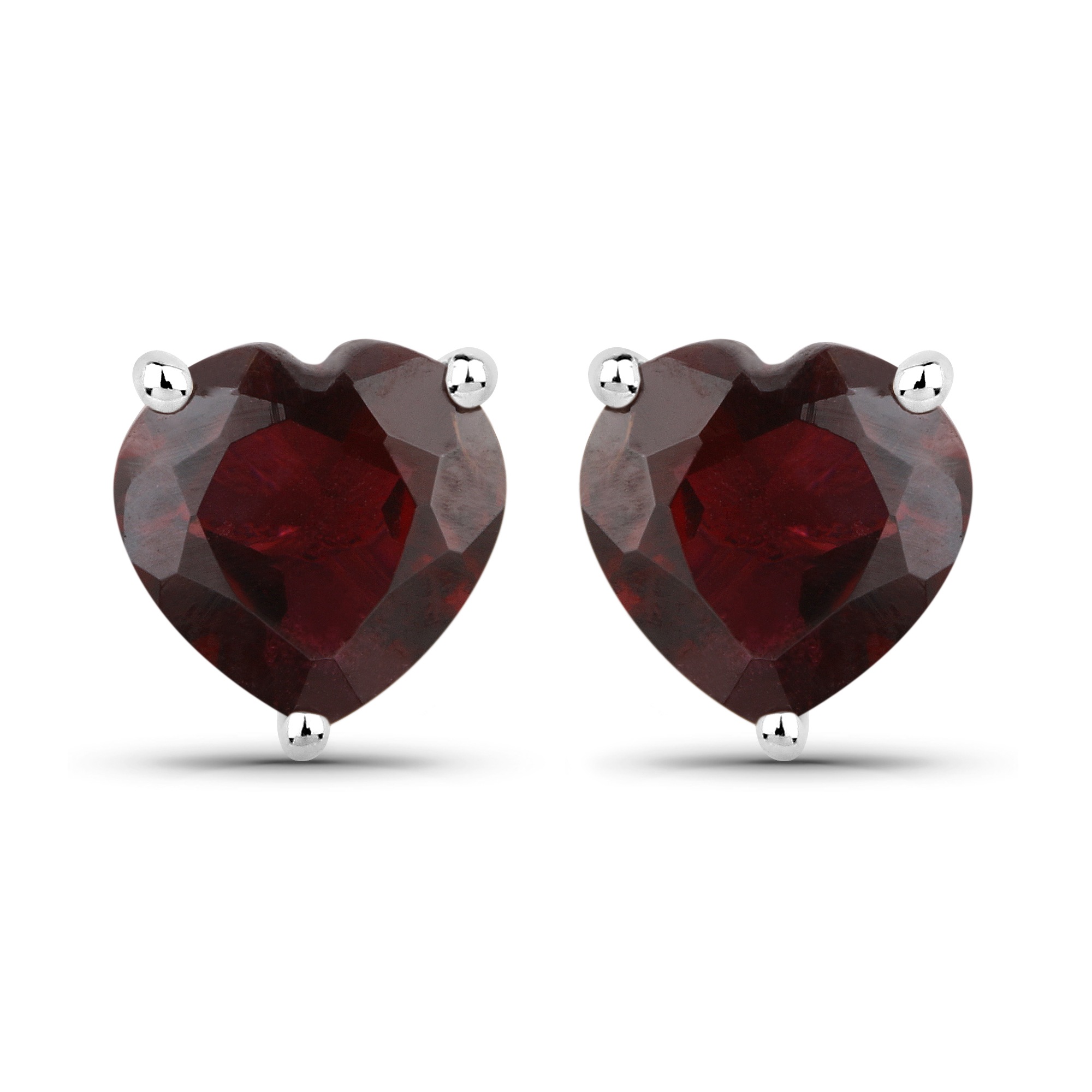 Vira Jewels Paar Ohrstecker »925-Sterling Silber rhodiniert Glänzend Granat bordeaux«