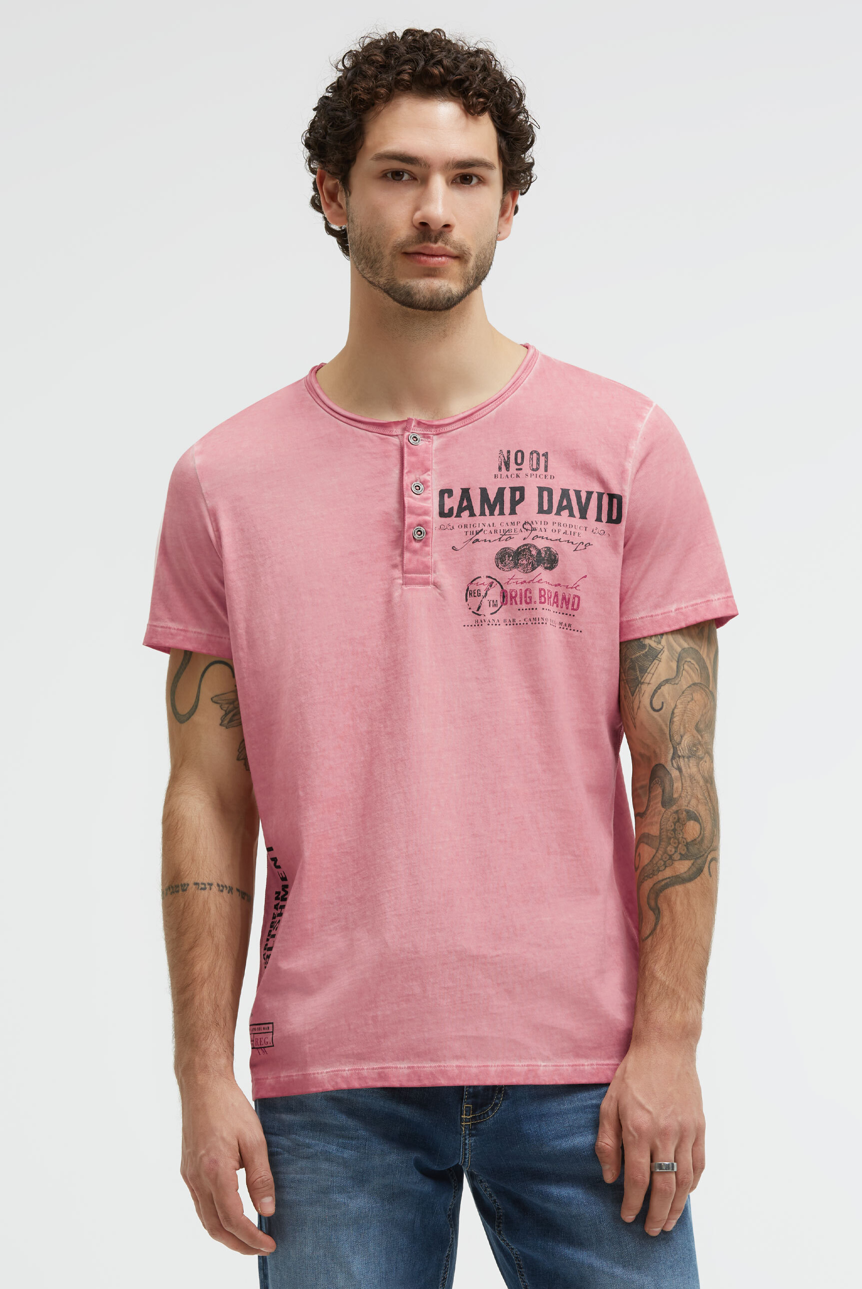 CAMP DAVID Henleyshirt aus Baumwolle