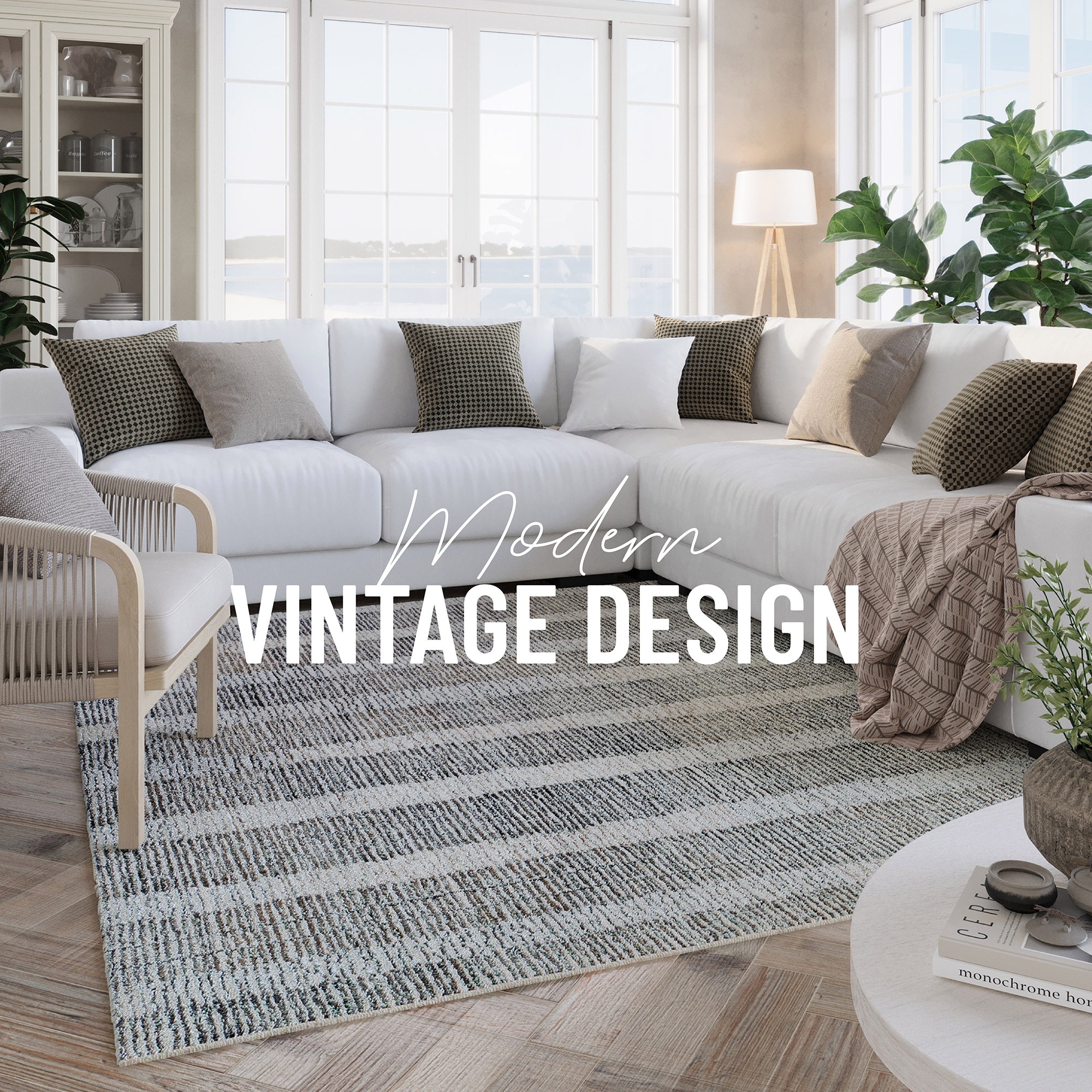 Wecon home Teppich »Hamptons FORTY«, rechteckig, 11 mm Höhe, Läufer, Fasermix, Kurzflor, Wohnzimmer, Schlafzimmer, Streifen Muster