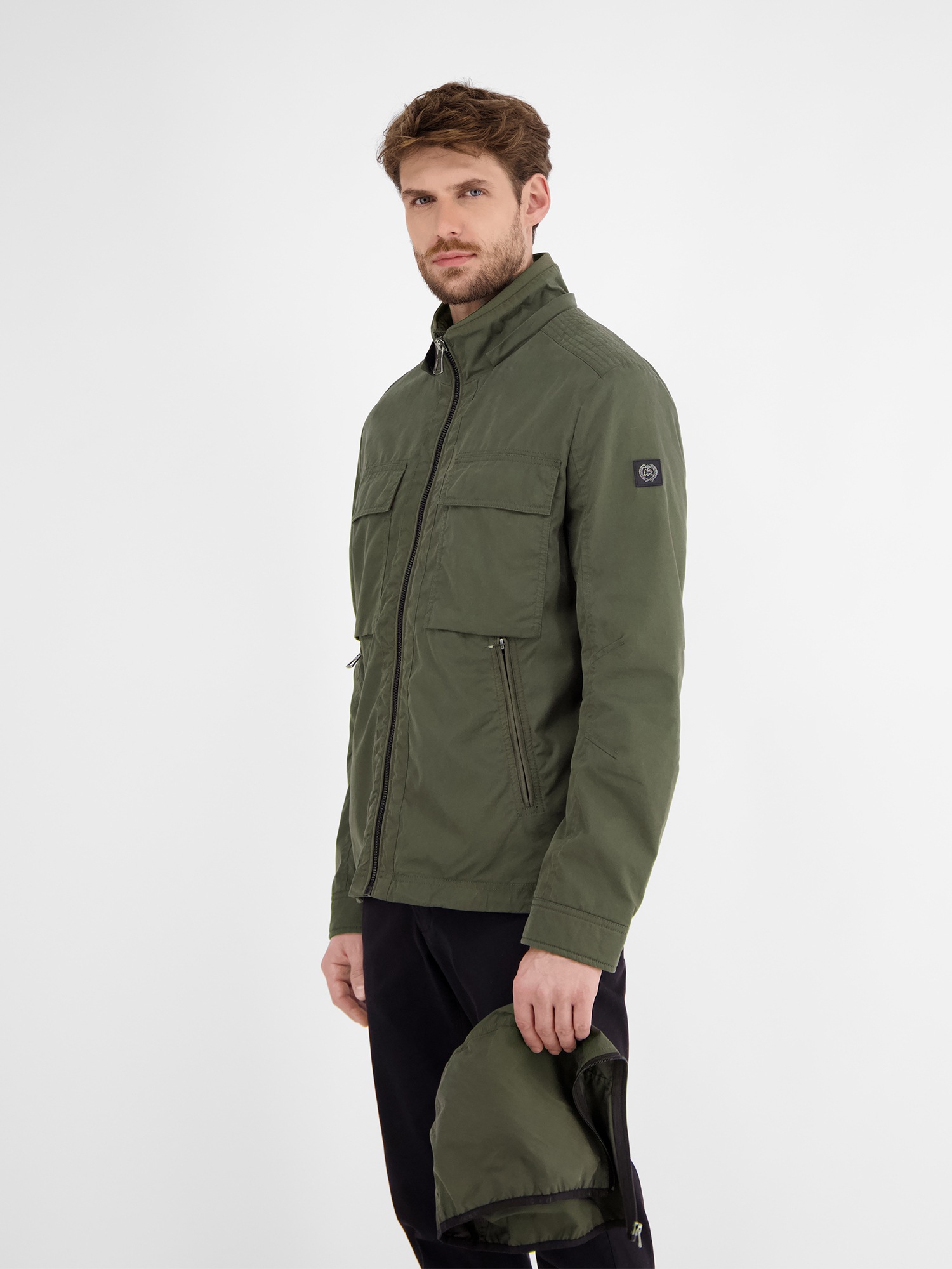 LERROS Outdoorjacke »LERROS Shell-Blouson mit abnehmbarer Kapuze«, mit Kapuze, Keine Angabe