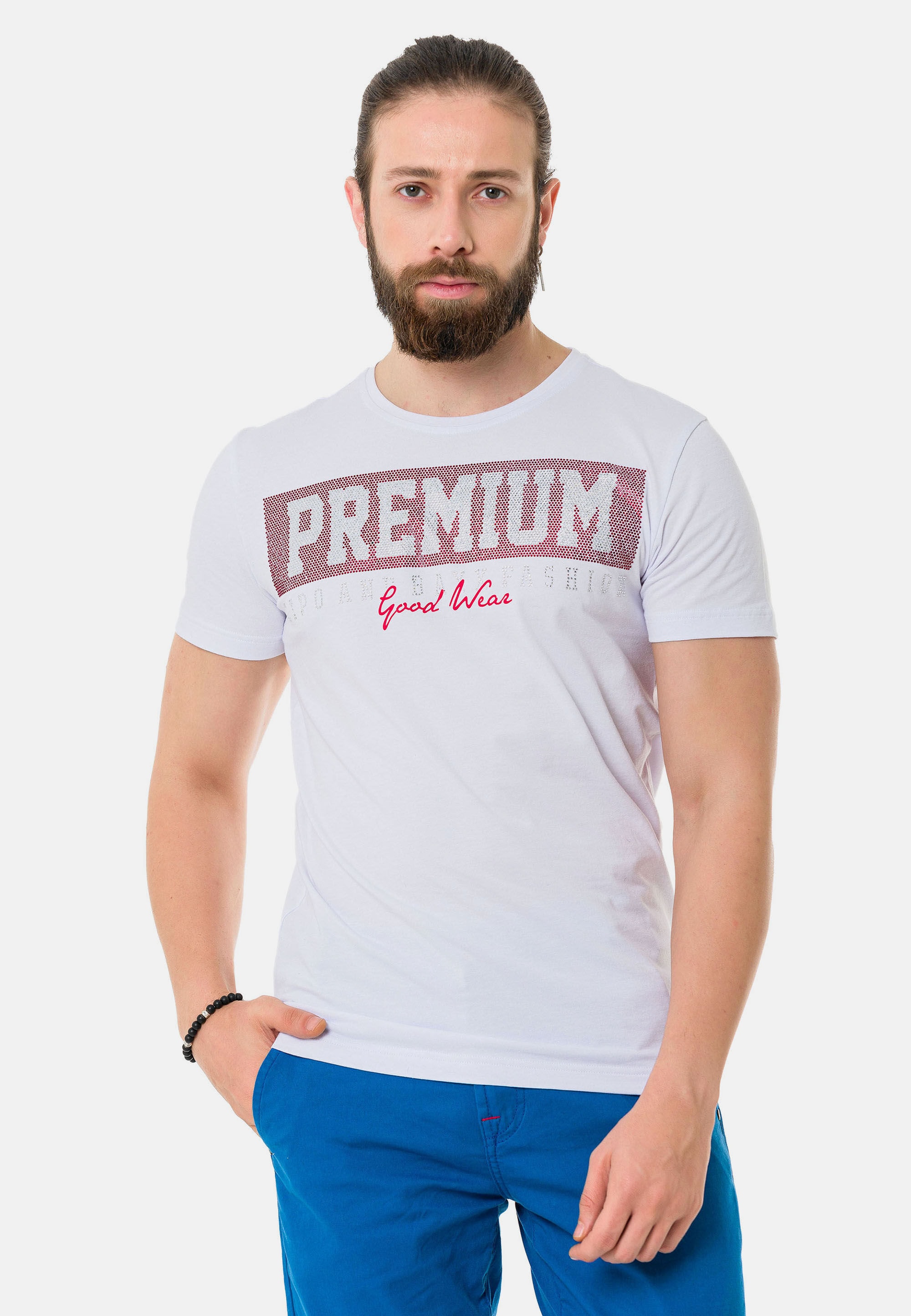 Cipo & Baxx T-Shirt "T-Shirt", mit lässigem Brustprint-Design günstig online kaufen
