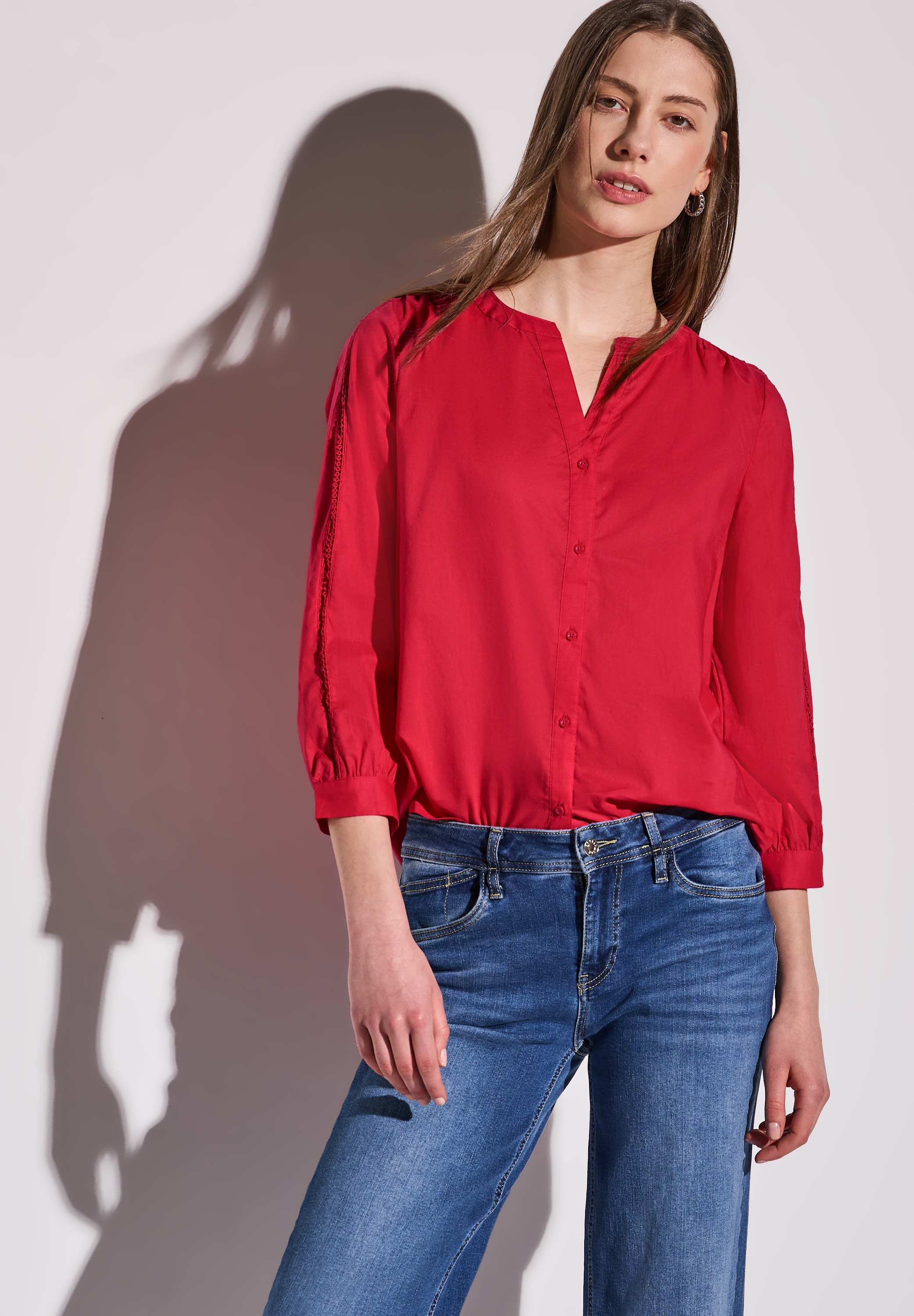 STREET ONE Klassische Bluse, mit Tape Detail günstig online kaufen