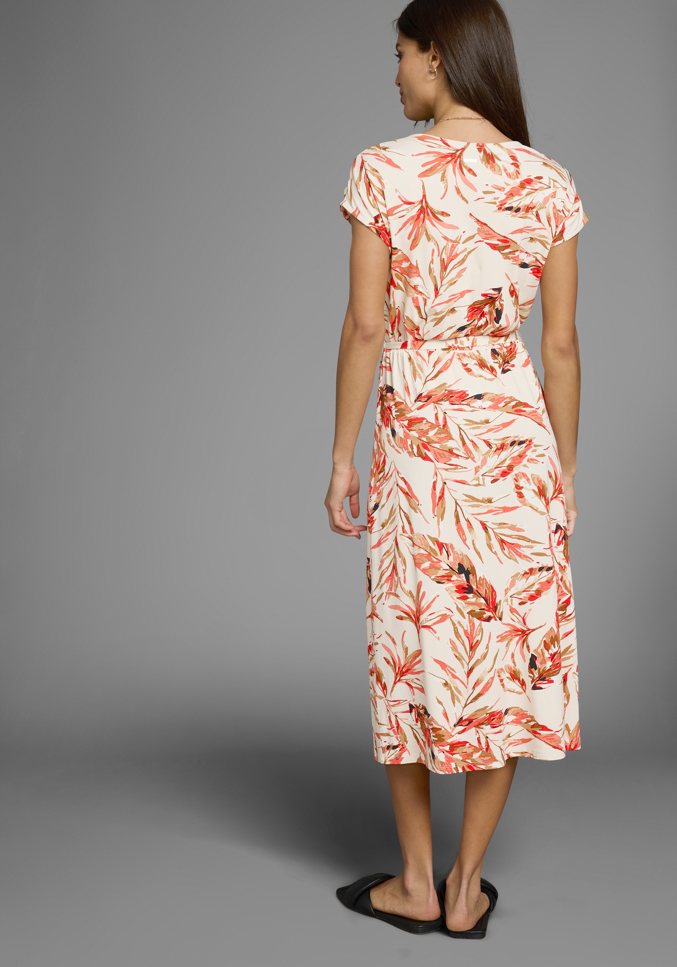 Laura Scott Sommerkleid, mit tropsiche Allover-Druck und Bindeband im Bund - NEUE KOLLEKTION