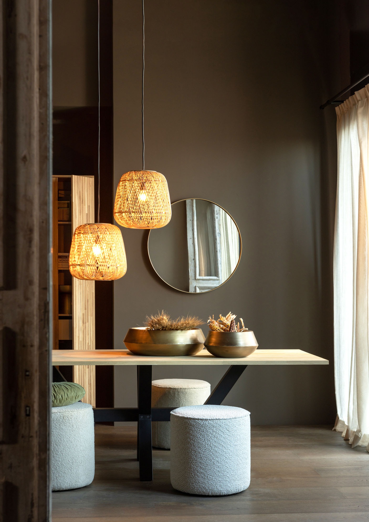 WOOOD Hocker "Sara", weich gepolstert, runde Form, H 46 cm x Ø 46 cm günstig online kaufen