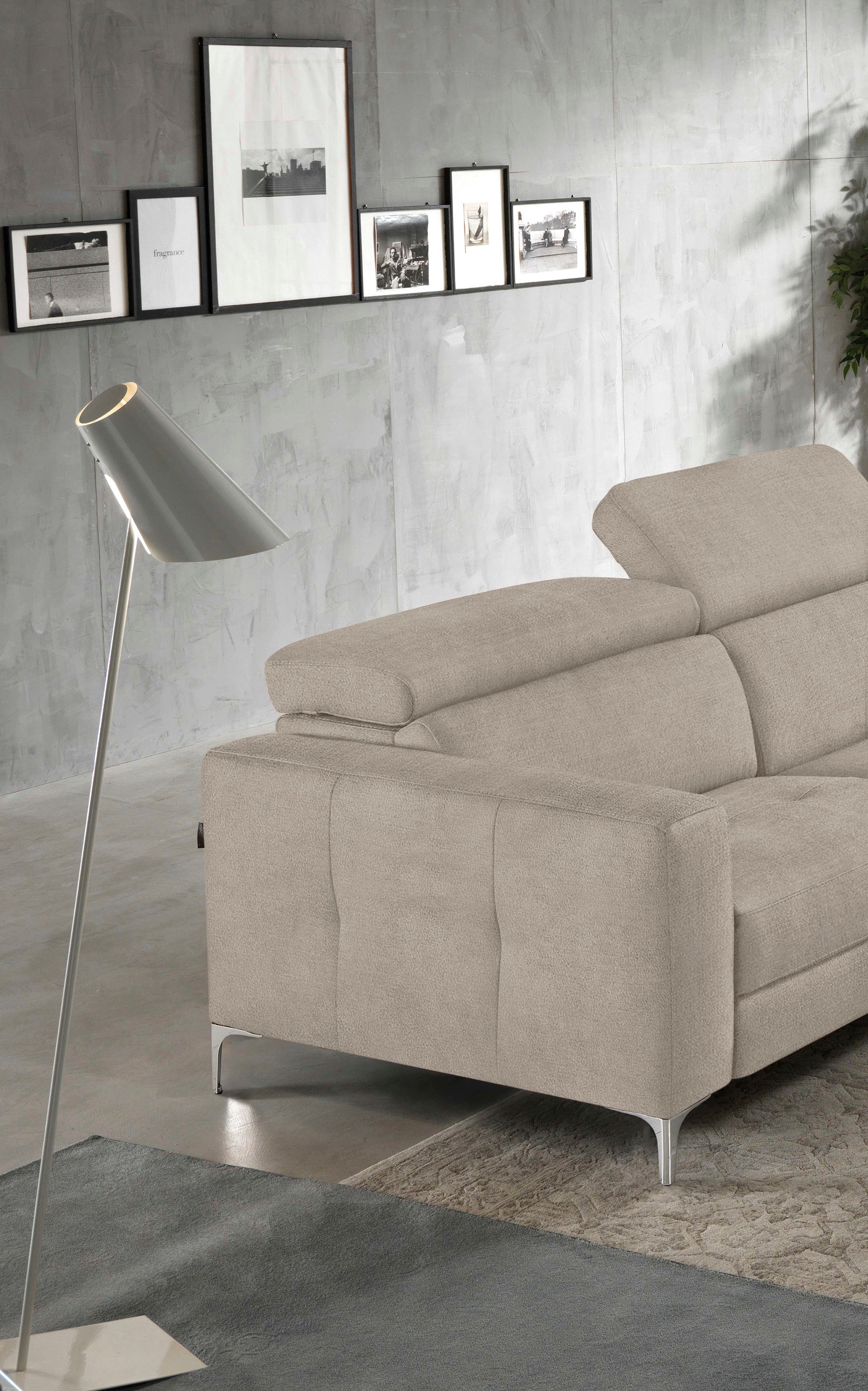 Thumbnail - Egoitaliano Ecksofa "Matt, hoher Sitzkomfort und aufwendige Detailverarbeitung, L-Form" mit Ottomane, inkl. verstellbare...