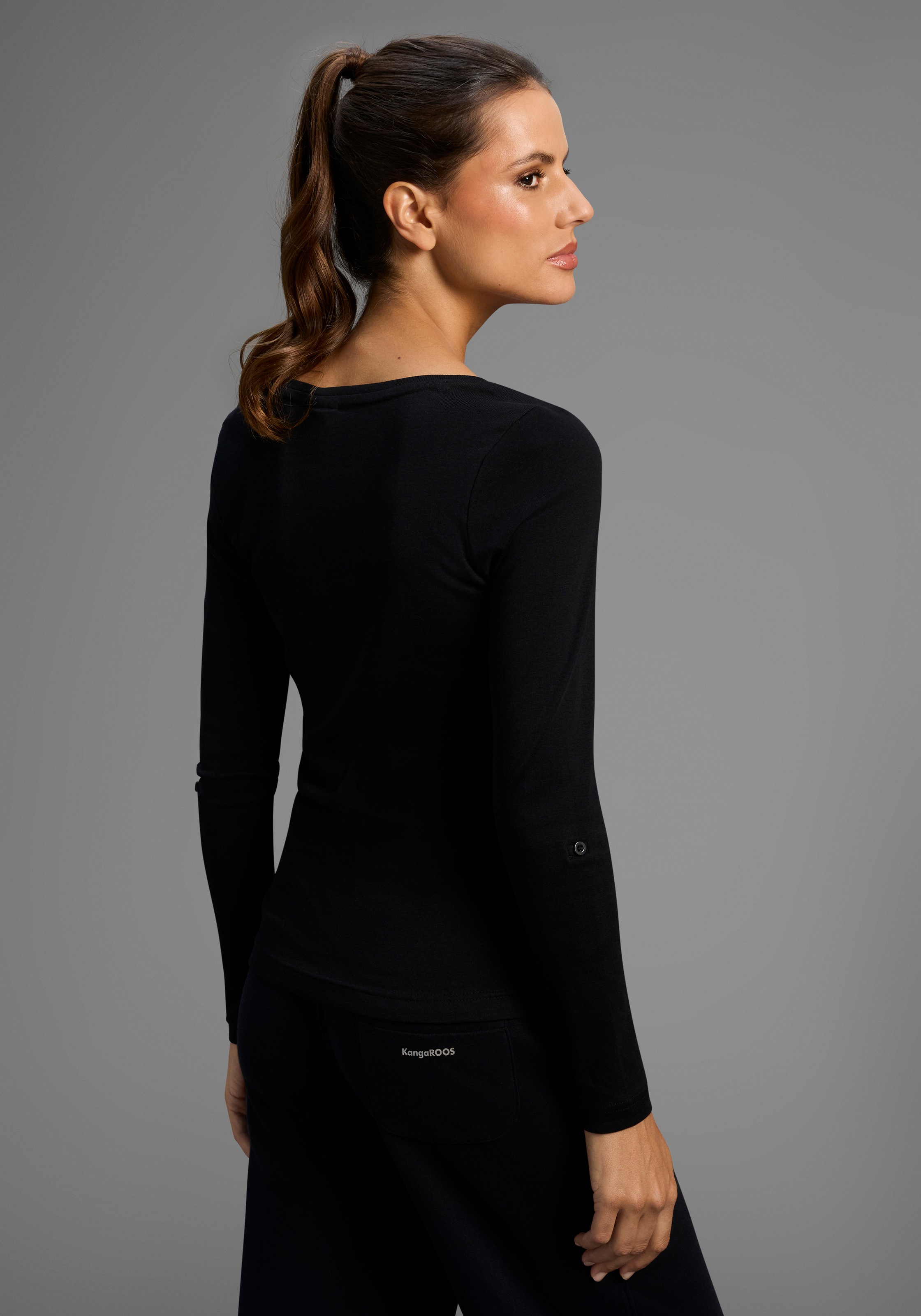 Thumbnail - KangaROOS Langarmshirt sehr figurbetonte Passform, aus dehnbarer Rippware