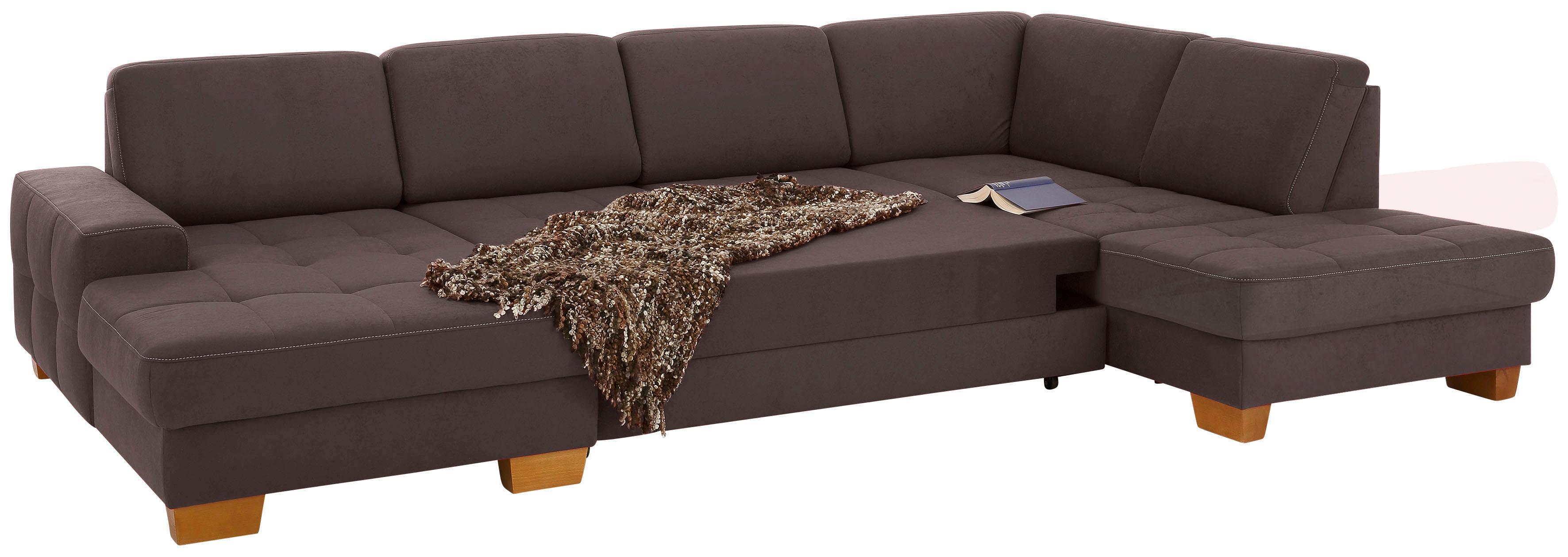 Thumbnail - Home affaire Wohnlandschaft "Puccini U-Form" mit Federkern, Sitztiefenverstellung, Kontrastnaht