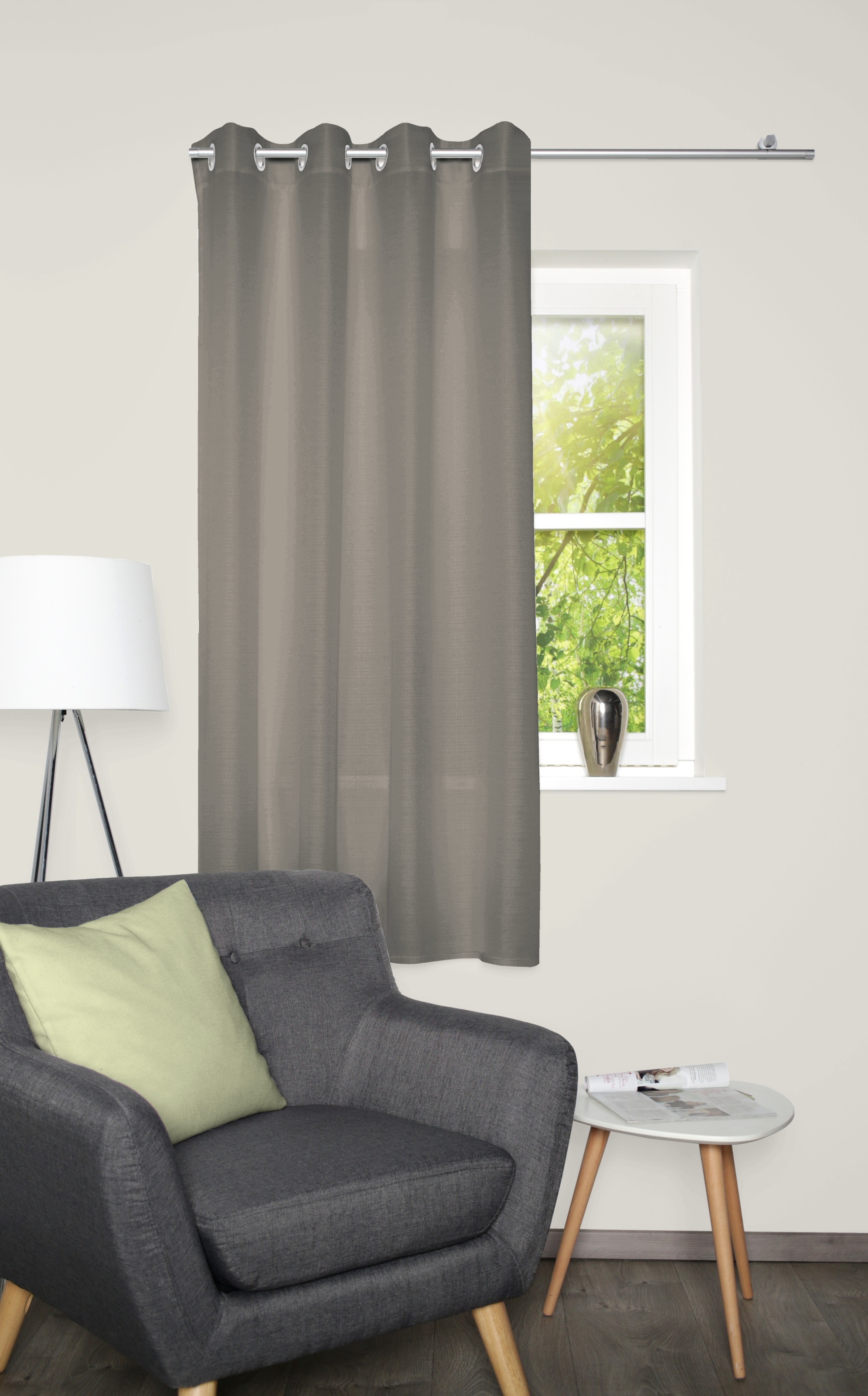 Home Basics Vorhang "BENOGA" Ösen 1 Stk. tlg. Ösenschal, Uni, Dekostruktur