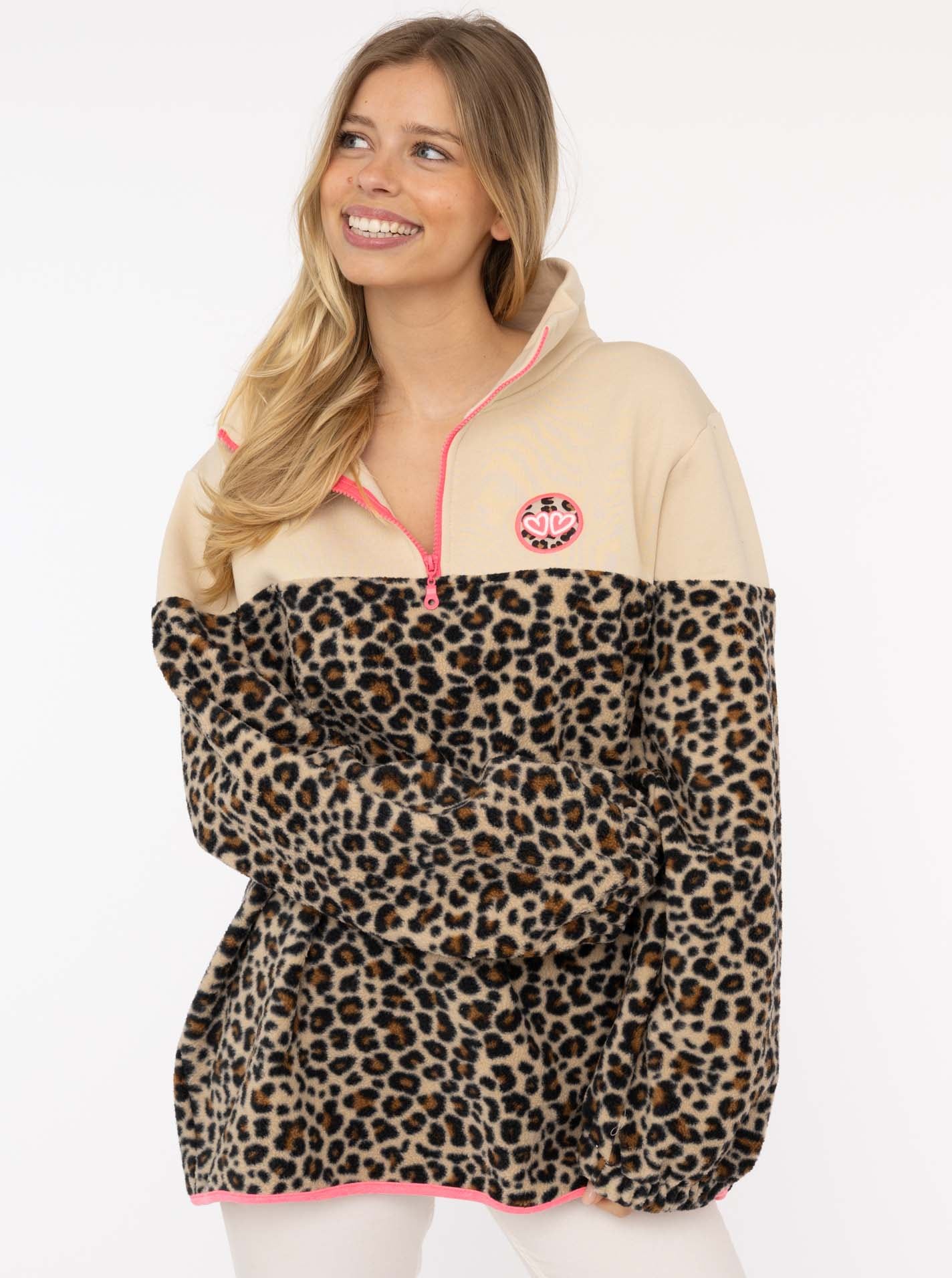 Zwillingsherz Troyer ""Leo Lover"", Animal-Muster, leichte Oversizeform, Ko günstig online kaufen