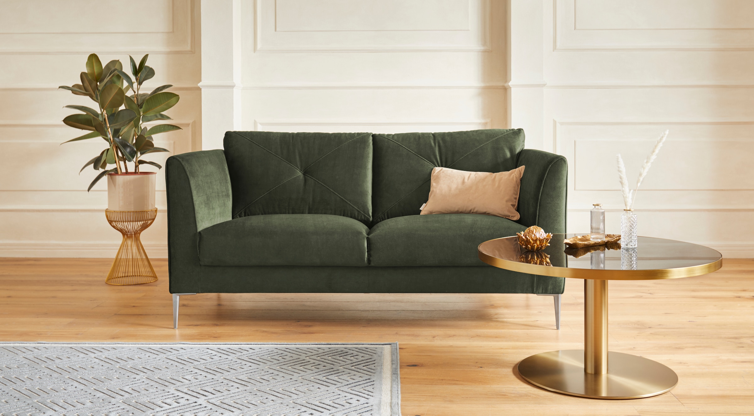 Guido Maria Kretschmer Home&Living 2-Sitzer »Chilltime«, mit eleganter Kreuznaht in den Rückenkissen, Breite 167 cm