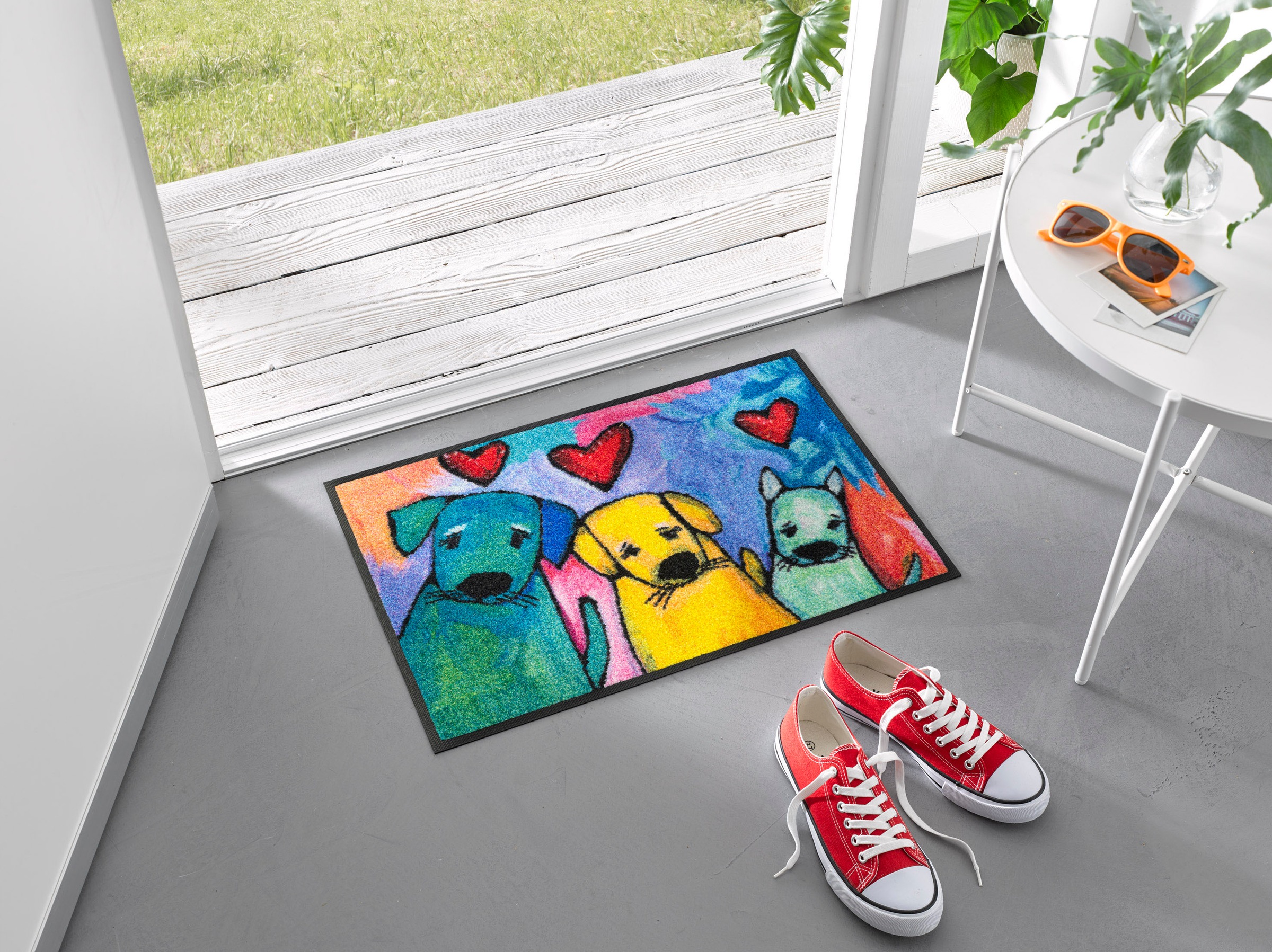 wash+dry by Kleen-Tex Fußmatte "Doggies" rechteckig 7 mm Höhe Schmutzfangma günstig online kaufen
