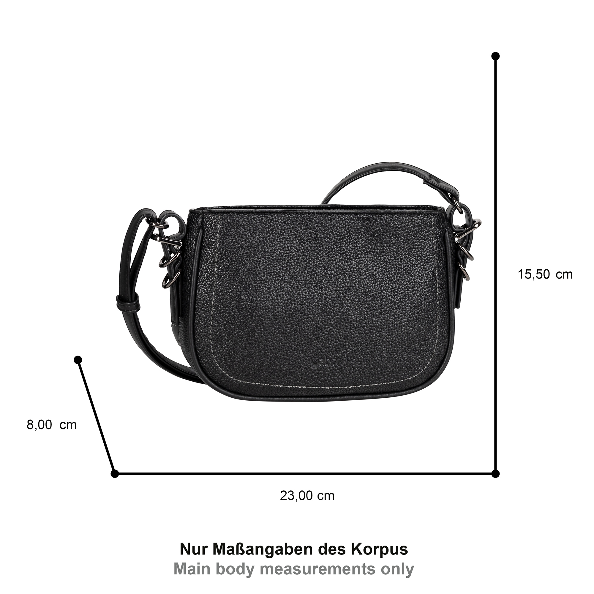 Gabor Umhängetasche »Galinna«, weiches Lederimitat mit Metalldetails und Kontrastnähten