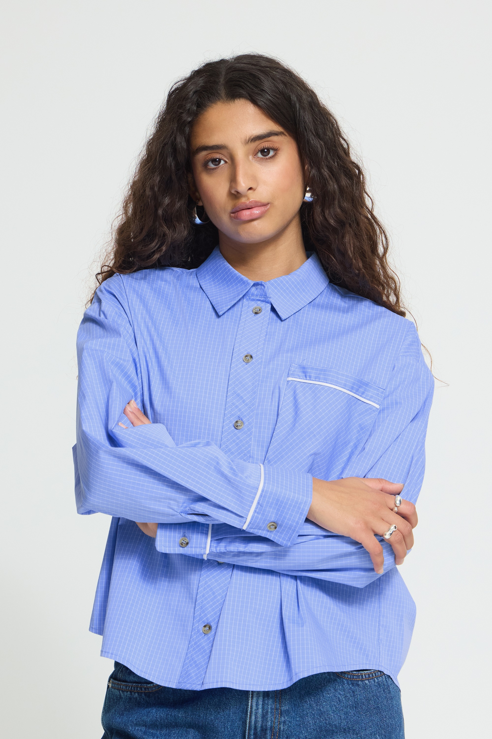 Ichi Langarmbluse »Damen Bluse langarm IHXCOMIS«