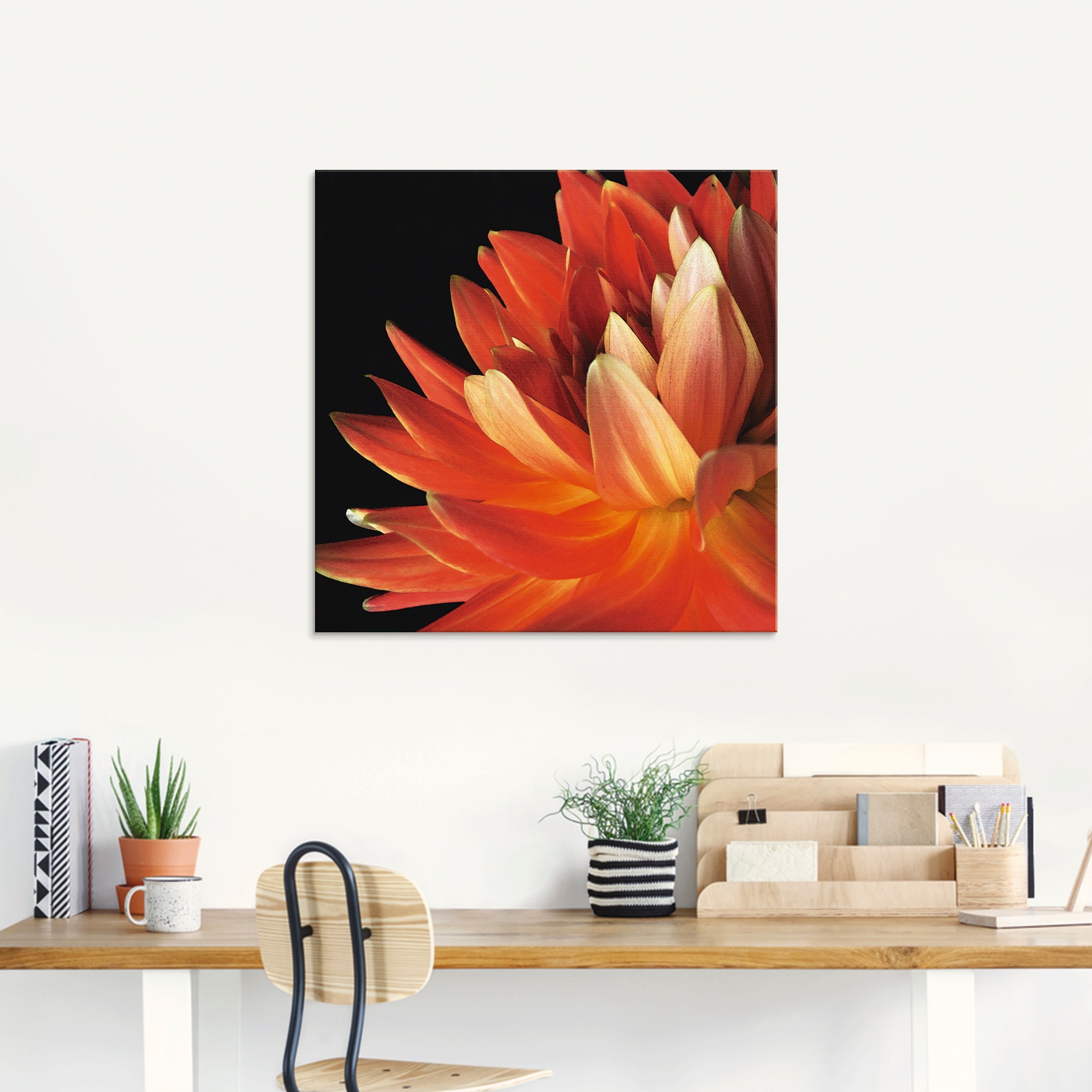 Artland Glasbild »Rote Dahlie«, Blumen, (1 St.), in verschiedenen Größen