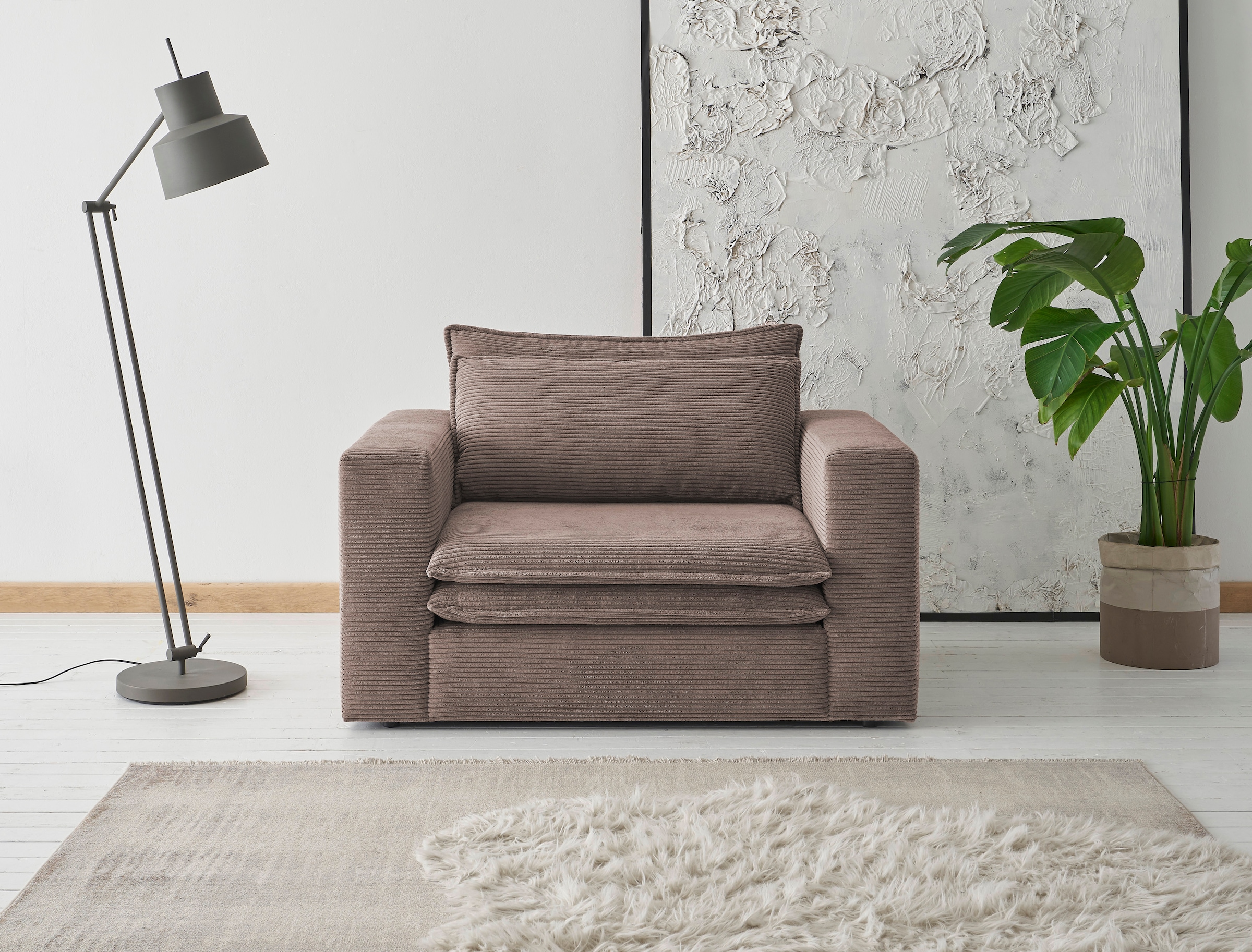 Home affaire Loveseat "PIAGGE" Hochwertiger Cord, trendiger Loveseat günstig online kaufen