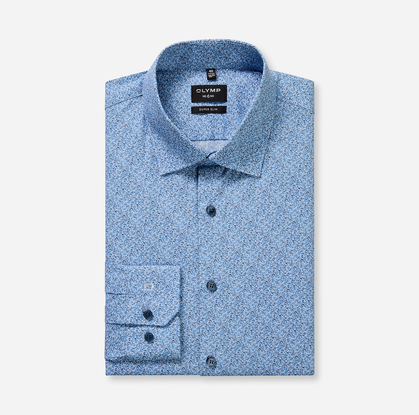 OLYMP Langarmhemd »No 6 six« super slim, Kentkragen, Businesshemd