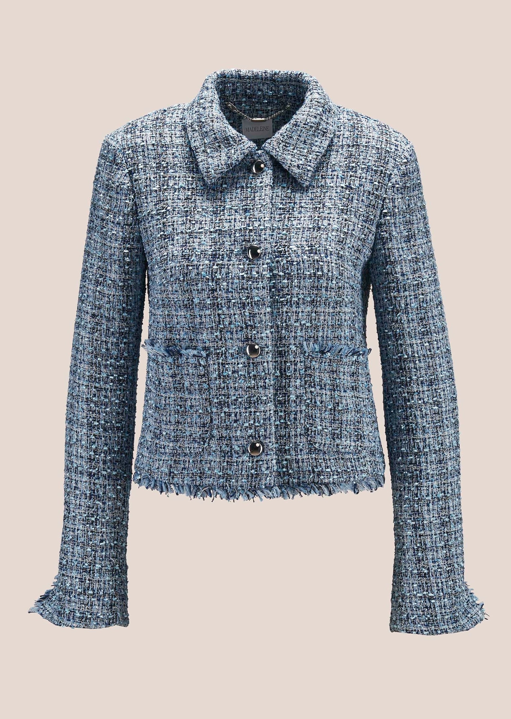 MADELEINE Jerseyblazer "Tweedblazer Eleganter Businessblazer mit Fransen" günstig online kaufen