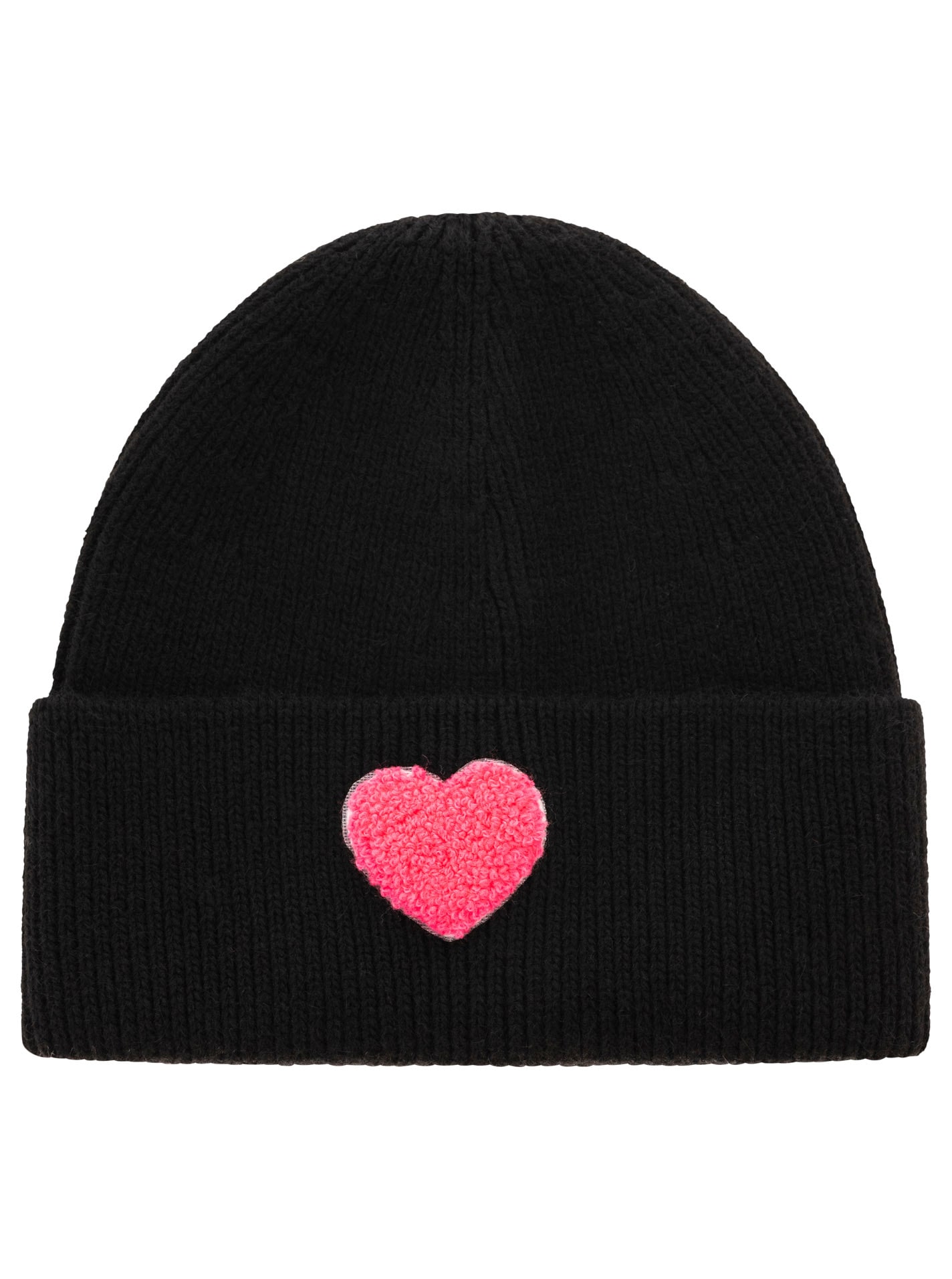 Zwillingsherz Beanie »"Heart Patch"«, Grobstrick, Herzmotiv,Wollanteil, breiter Umschlag, wärmend