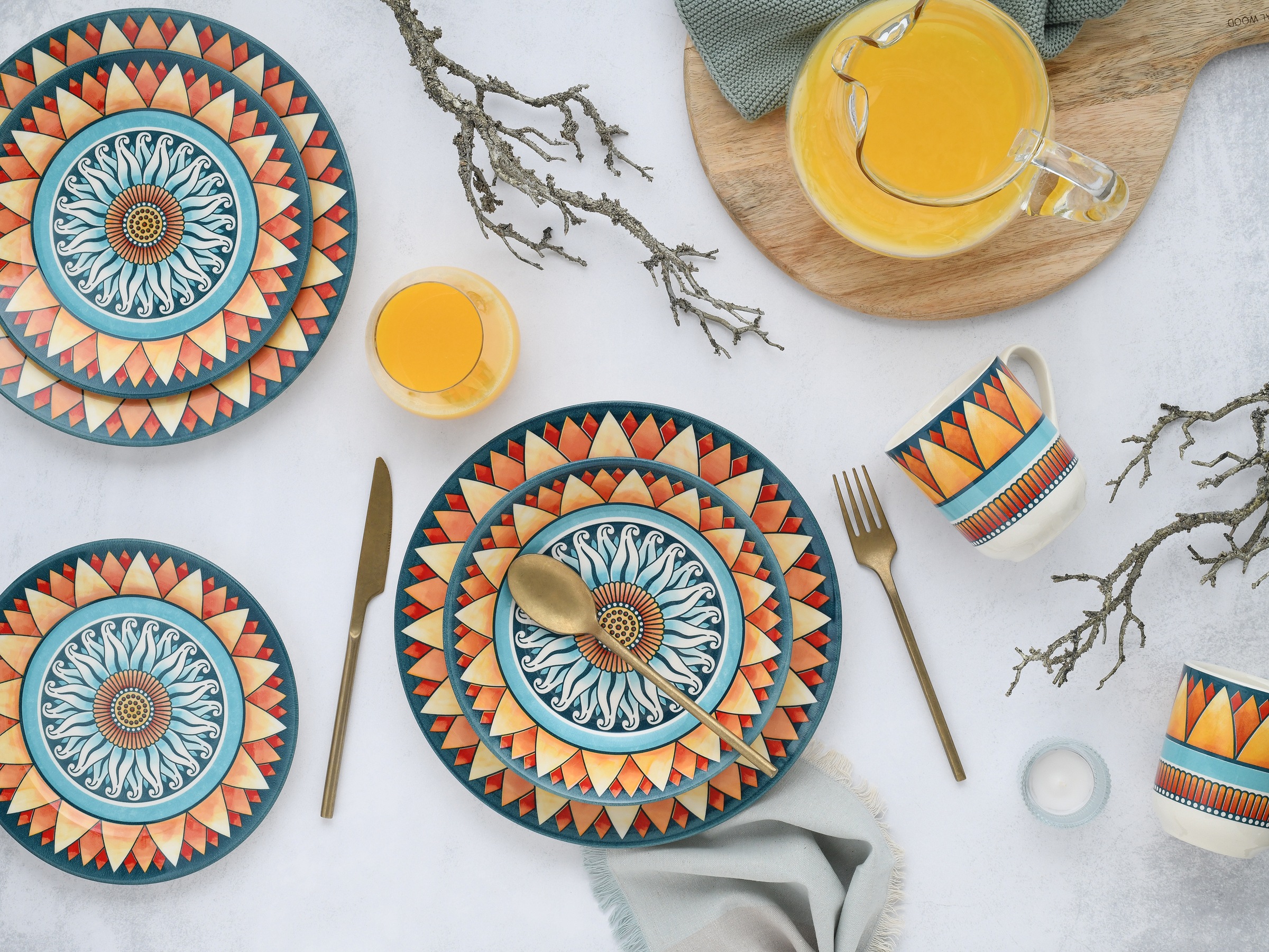 CreaTable Kombiservice »Soleil«, (Set, 16 tlg.), Sonnenmotiv