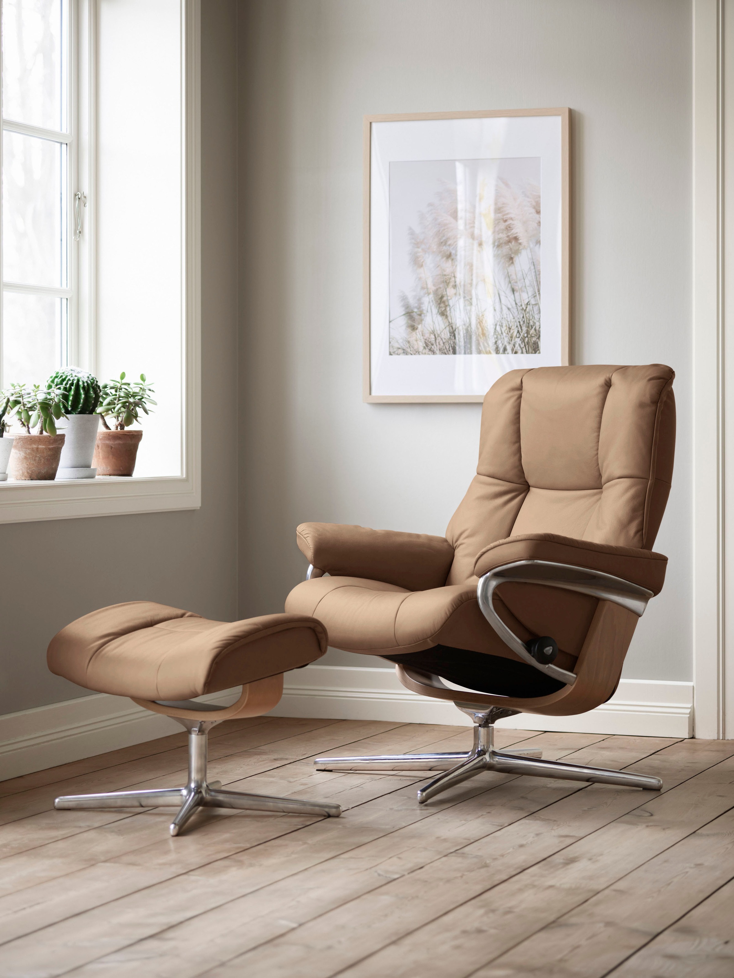 Stressless "Mayfair" Set, Relaxsessel mit Hocker, mit Hocker, mit Cross Bas günstig online kaufen