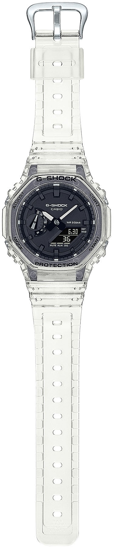 CASIO G-SHOCK Chronograph »GA-2100SKE-7AER«, Quarzuhr, Armbanduhr, Damen, Herren, digital, bis 20 bar wasserdicht