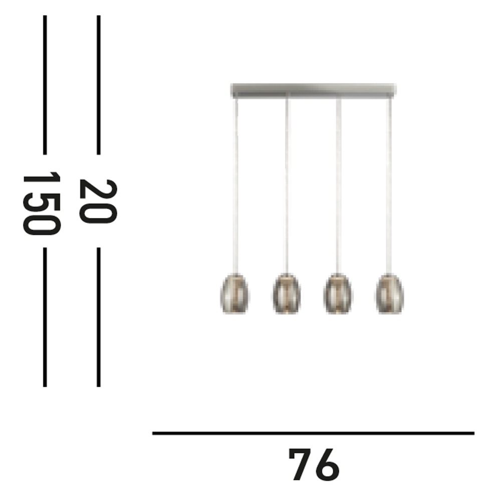Searchlight LED-Hängeleuchte »Hängeleuchte Cyclone, 4-flammig« LED-Modul 1 Stk. Warmweiß Stalaktit-Optik