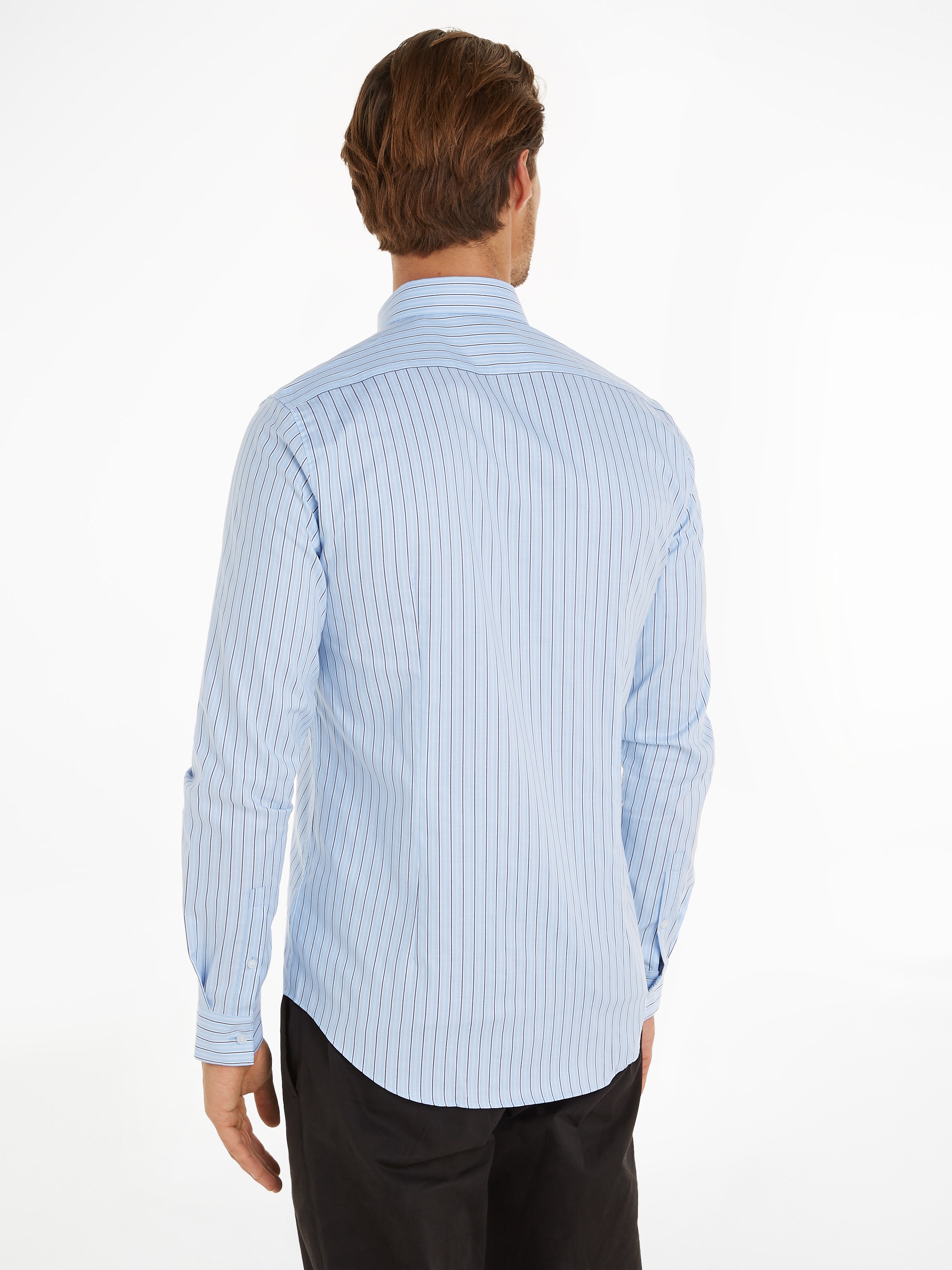 Calvin Klein Langarmhemd "OXFORD 2 TONES STRIPE SLIM SHIRT", mit Knopfleist günstig online kaufen