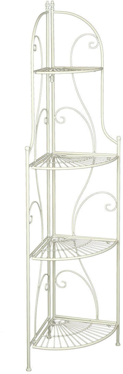 Ambiente Haus Standregal "Eckregal mit 4 Böden in Antikweiß" 1 Stk. tlg. günstig online kaufen