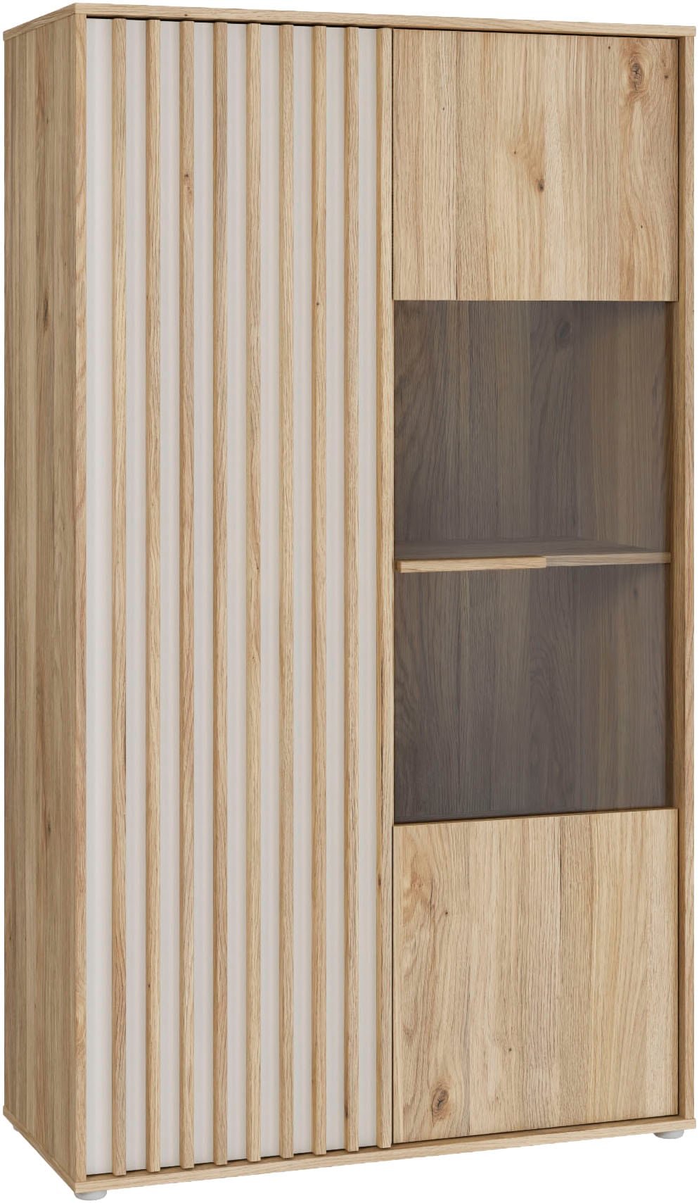 FORTE Highboard »Forte Arank Highboard, Glastüre, Beleuchtung optional bestellbar«