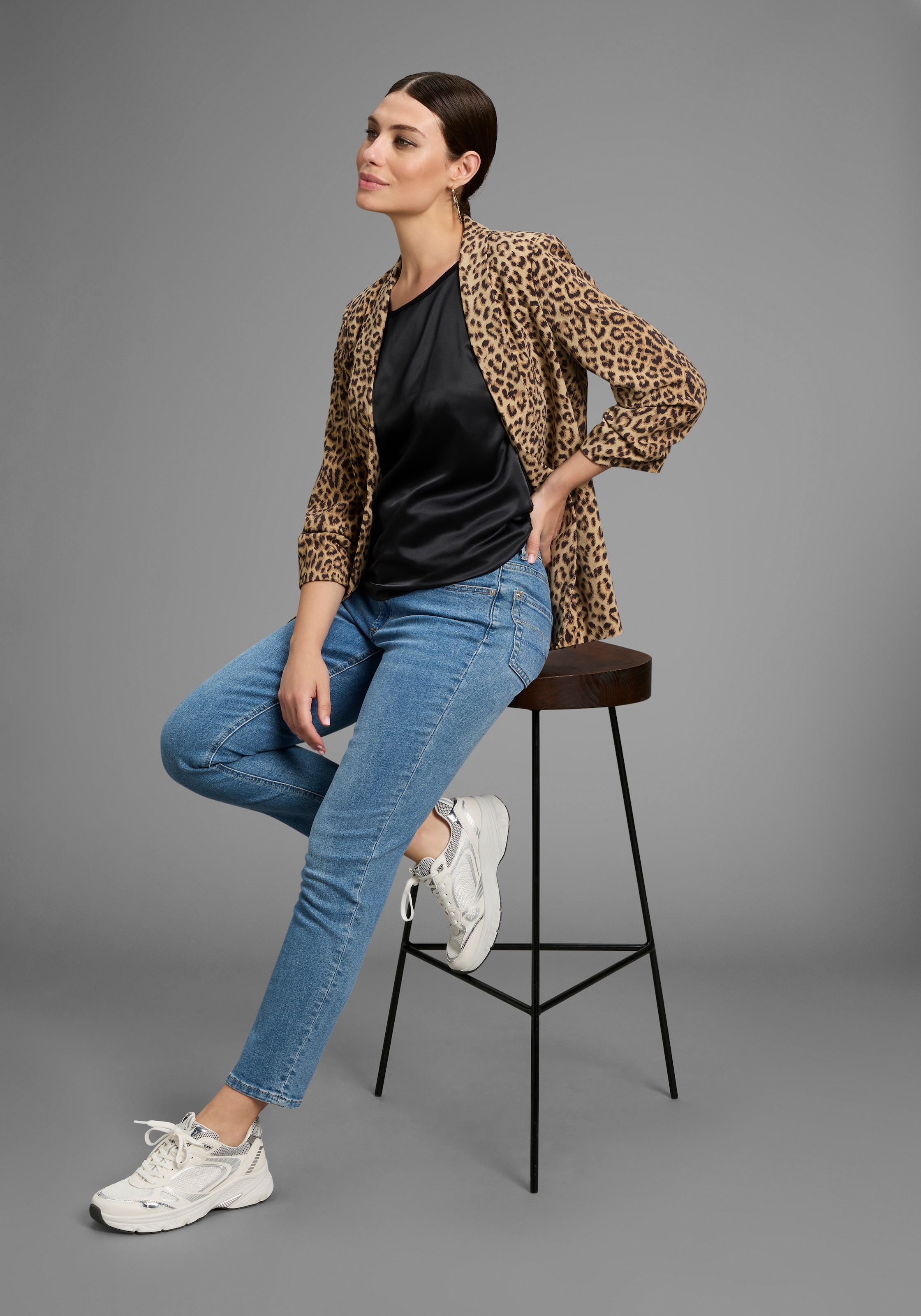 Laura Scott Shirtbluse, aus Satin und Jersey