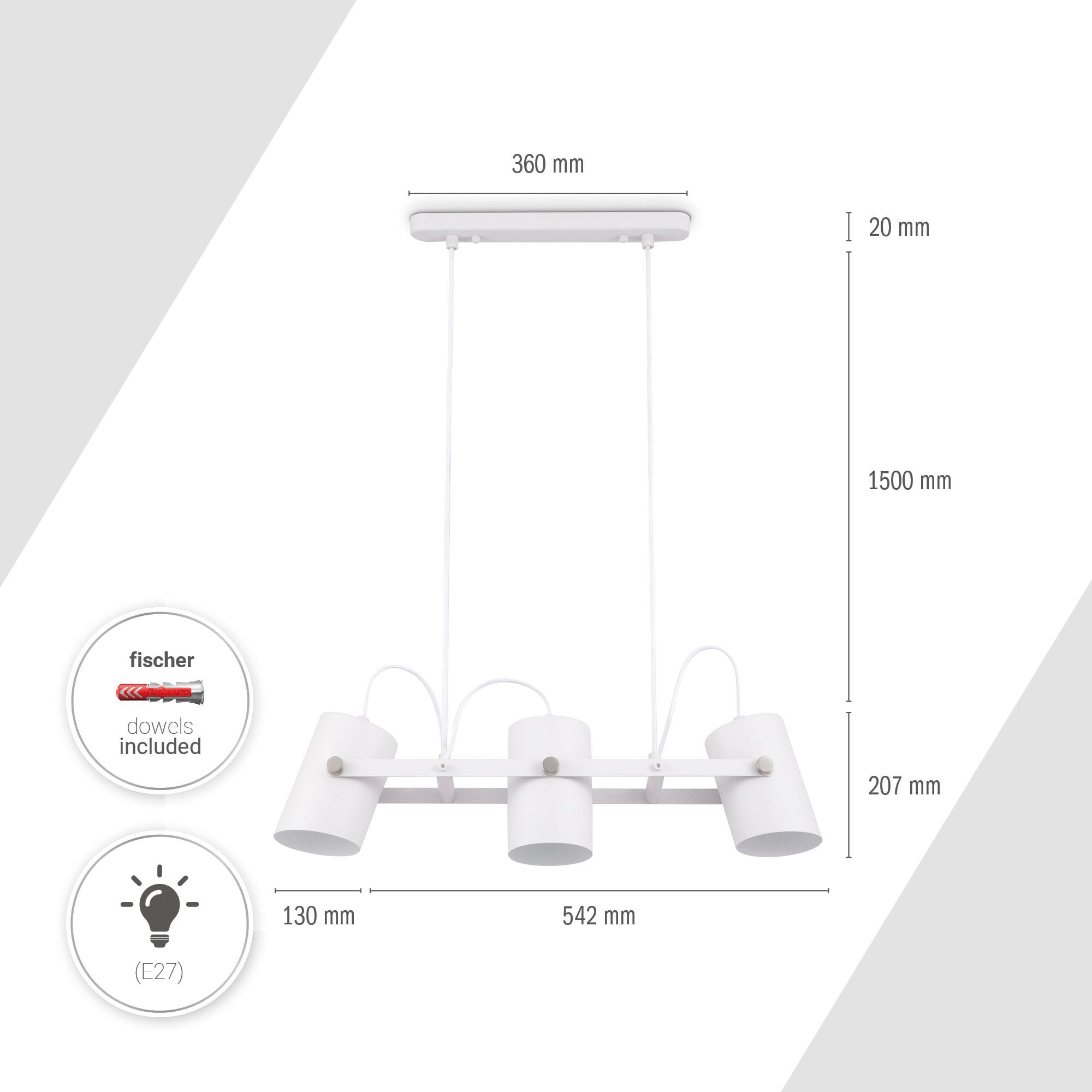 Paco Home Pendelleuchte »KARL« E27 mit kompatiblen Dimmer und Leuchtmittel