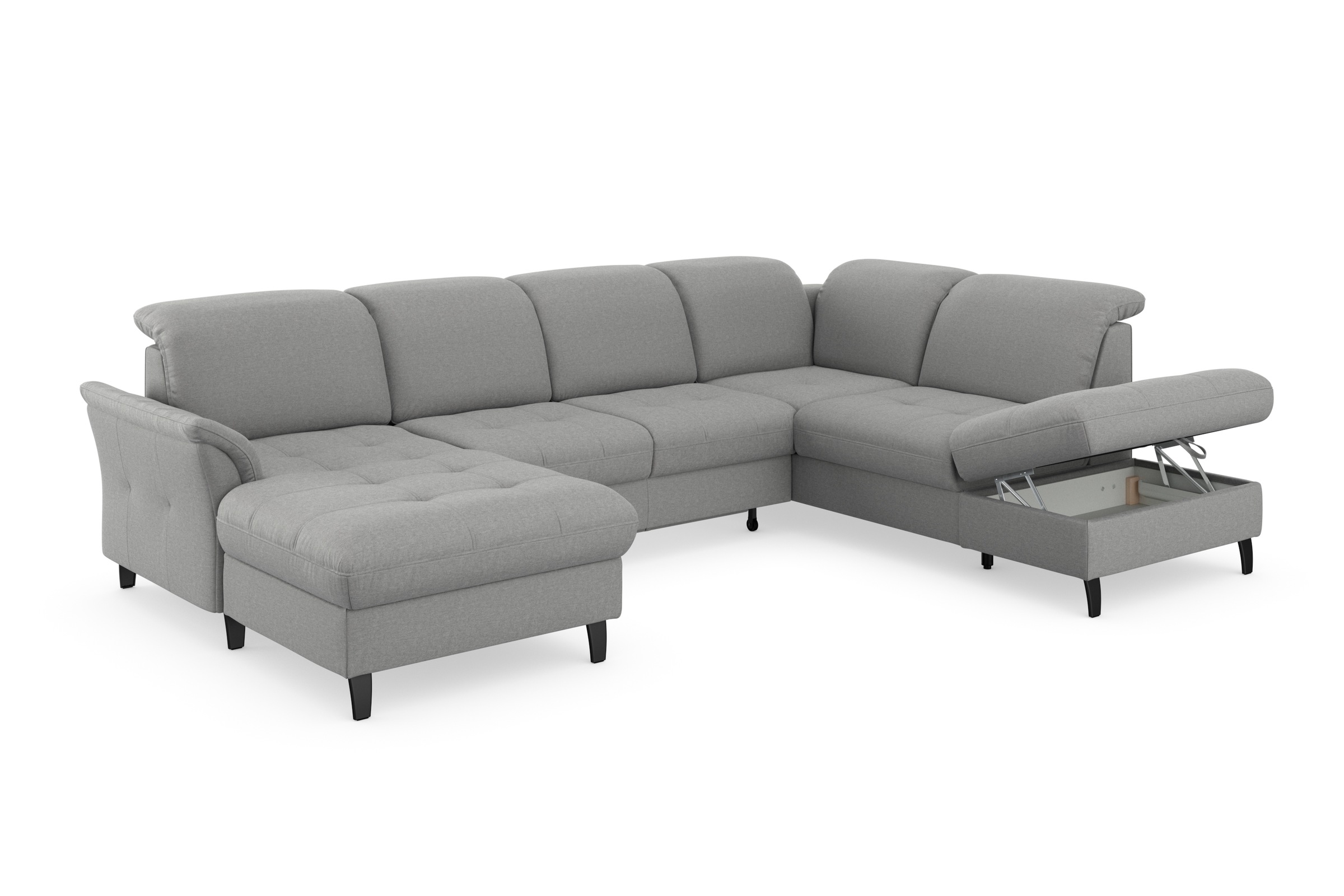 sit&more Wohnlandschaft »Maggiore U-Form«, wahlweise mit Kopfteilverstellung, Bettfunktion und Stauraum