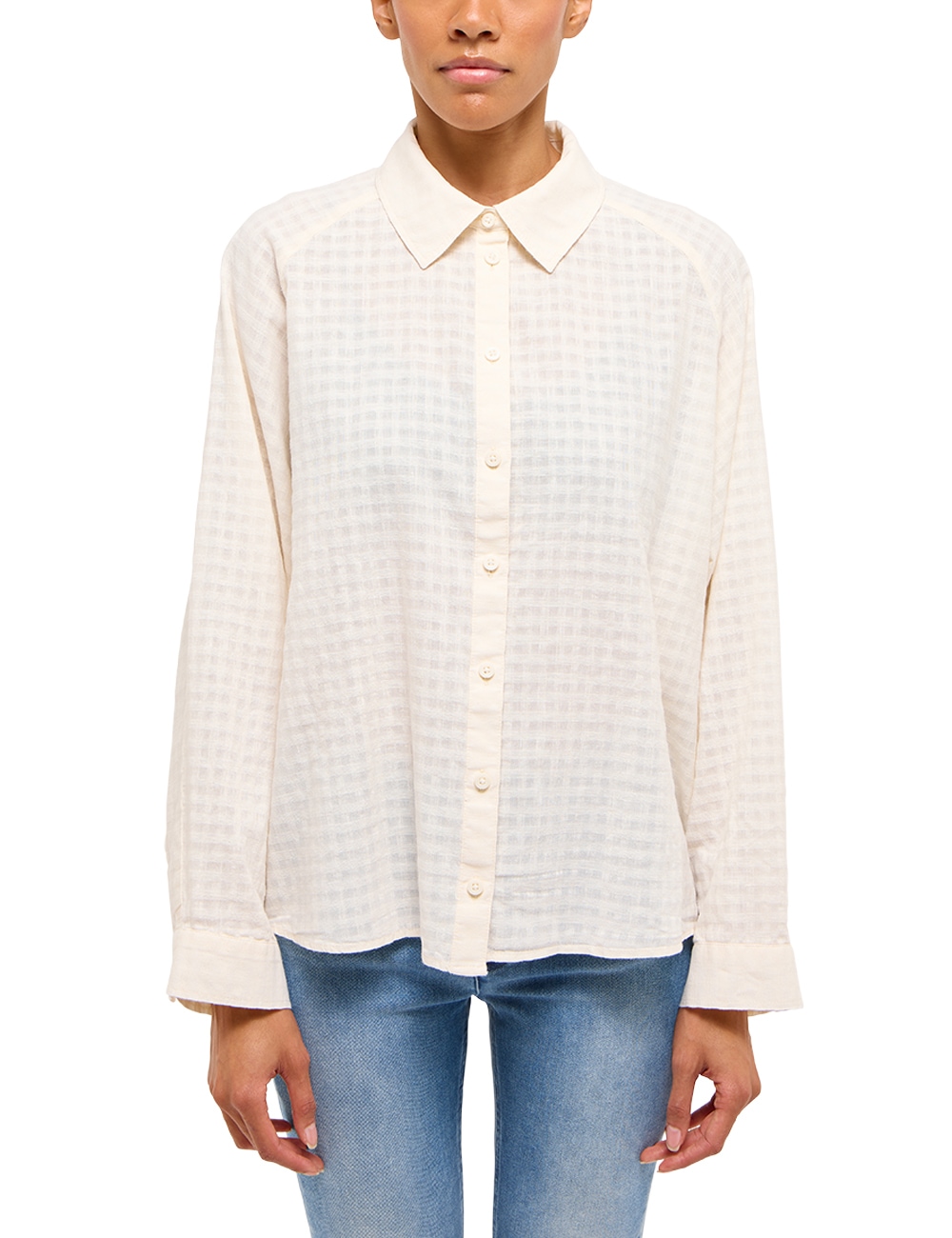 MUSTANG Langarmbluse "Damen Style Bellflower" günstig online kaufen