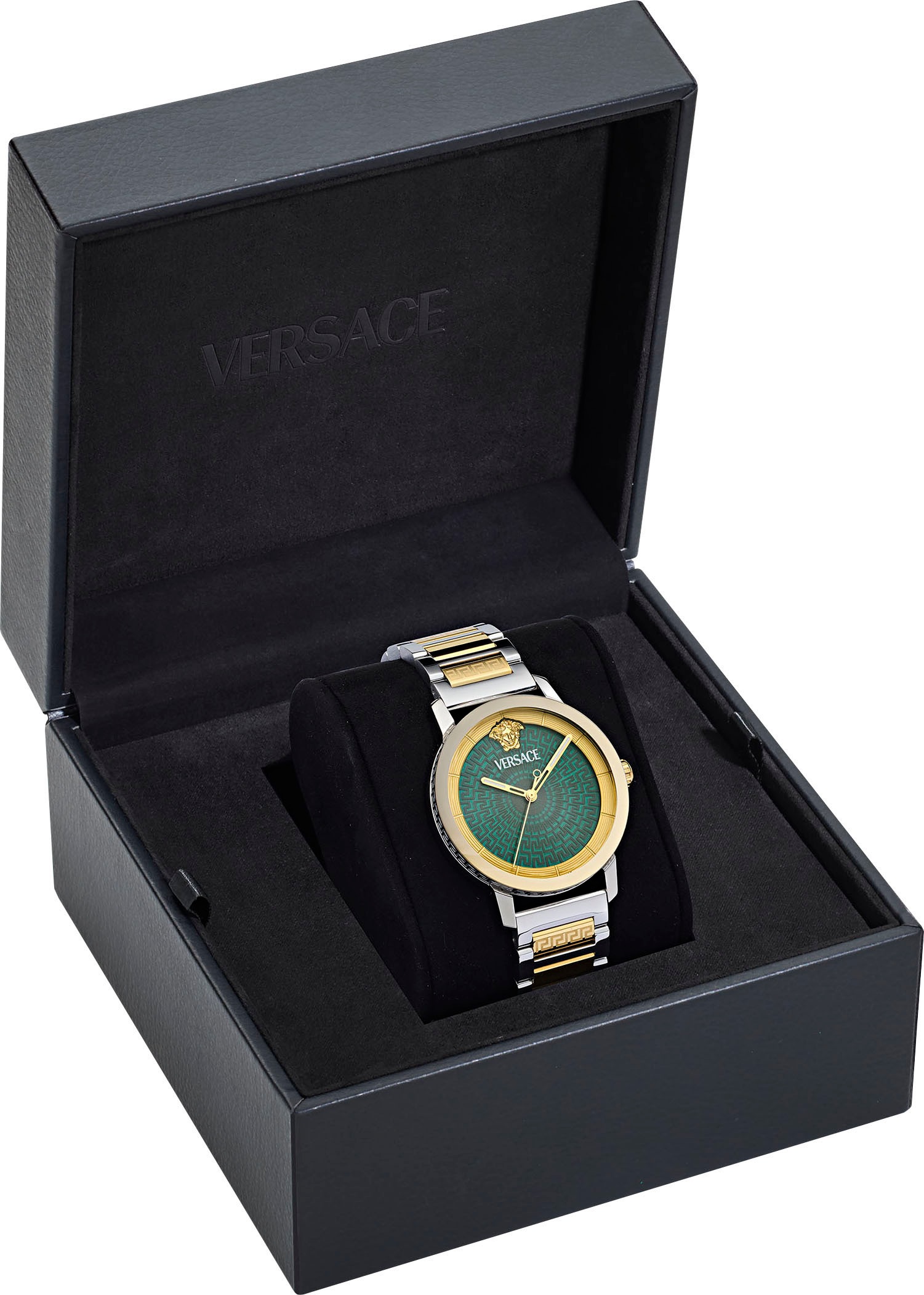 Versace Quarzuhr »V-HELIX«, Armbanduhr, Herrenuhr, Swiss Made, Saphirglas, Edelstahlarmband,analog