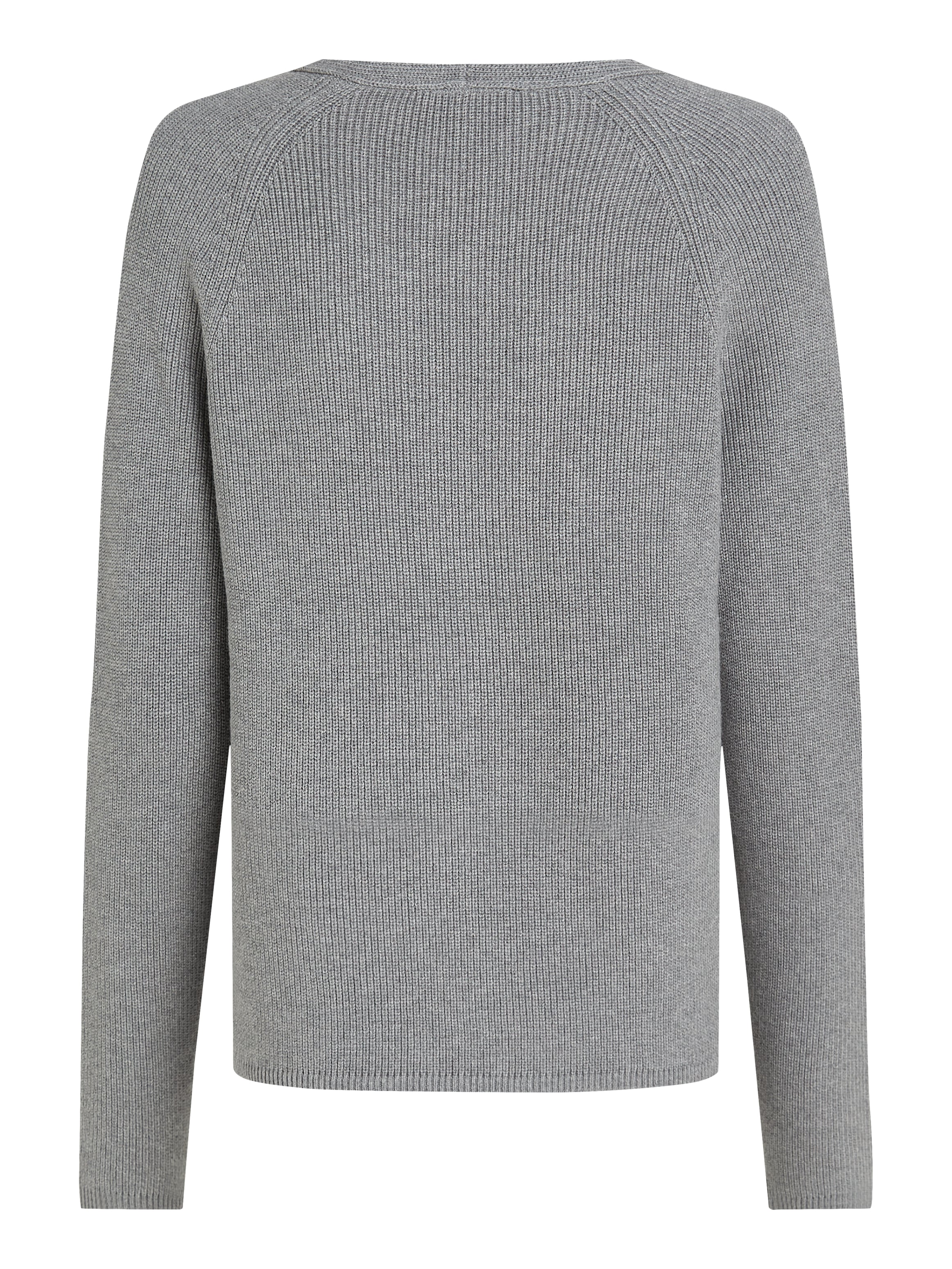 Tommy Hilfiger Strickpullover »CO CARDI STITCH V-NK LS«, mit Logostickerei