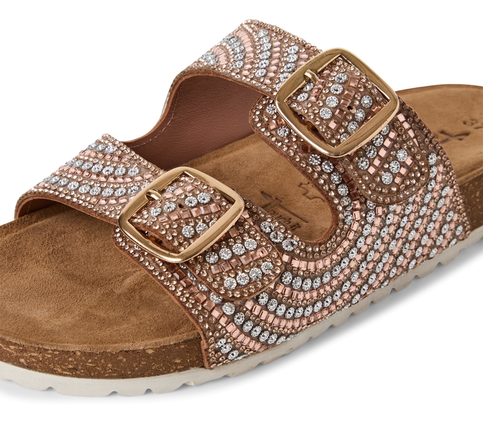 Tamaris Pantolette, Sommerschuh, Schlappen mit funkelnden Schmucksteinen besetzt