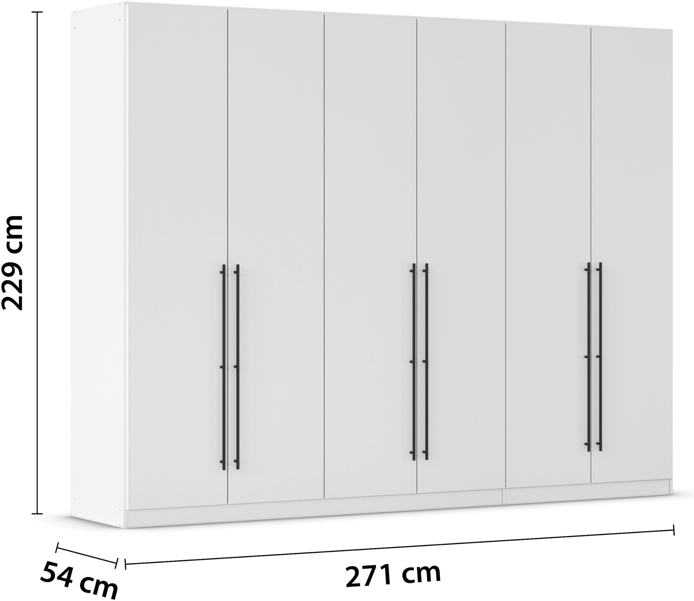 rauch Kleiderschrank, (in 3 verschiedenen Ausstattungen BASIC/CLASSIC/PREMIUM), mit hochwertigen Stangengriffen in Schwarz aus Metall MADE IN GERMANY
