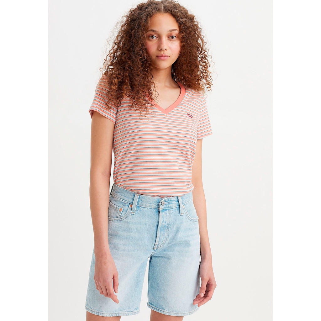 Levi's® V-Shirt »PERFECT VNECK«, mit Mini-Batwing-Logostickerei