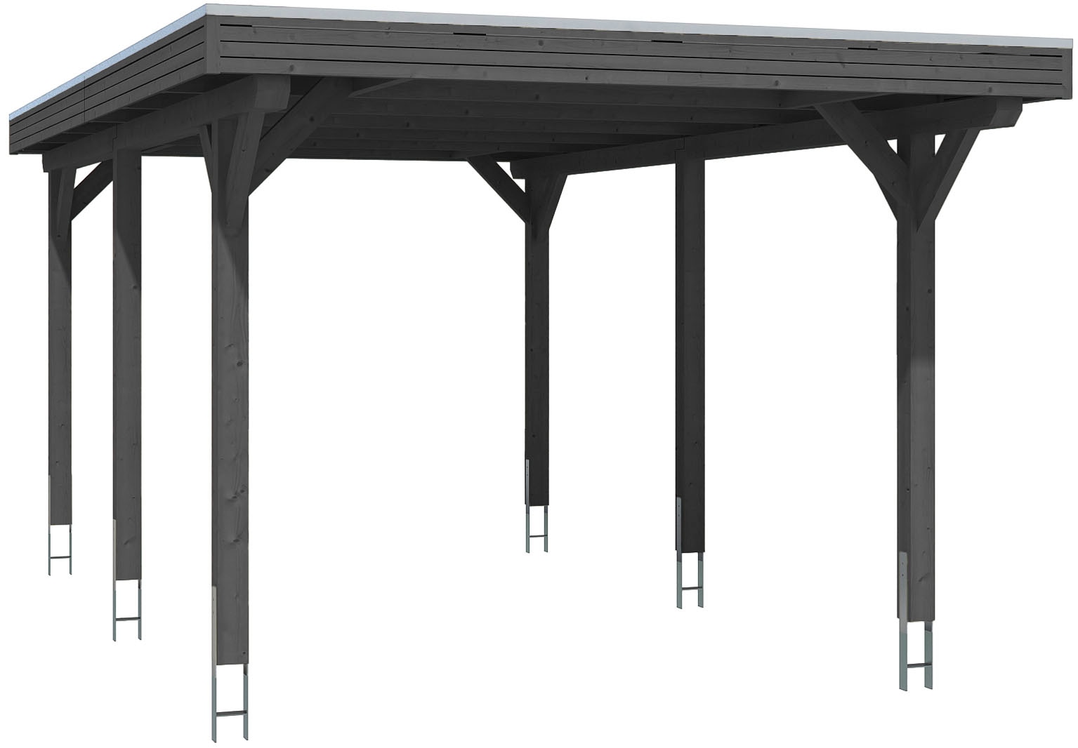 Skanholz Einzelcarport "Spessart" Massivholz 291 cm Anthrazit