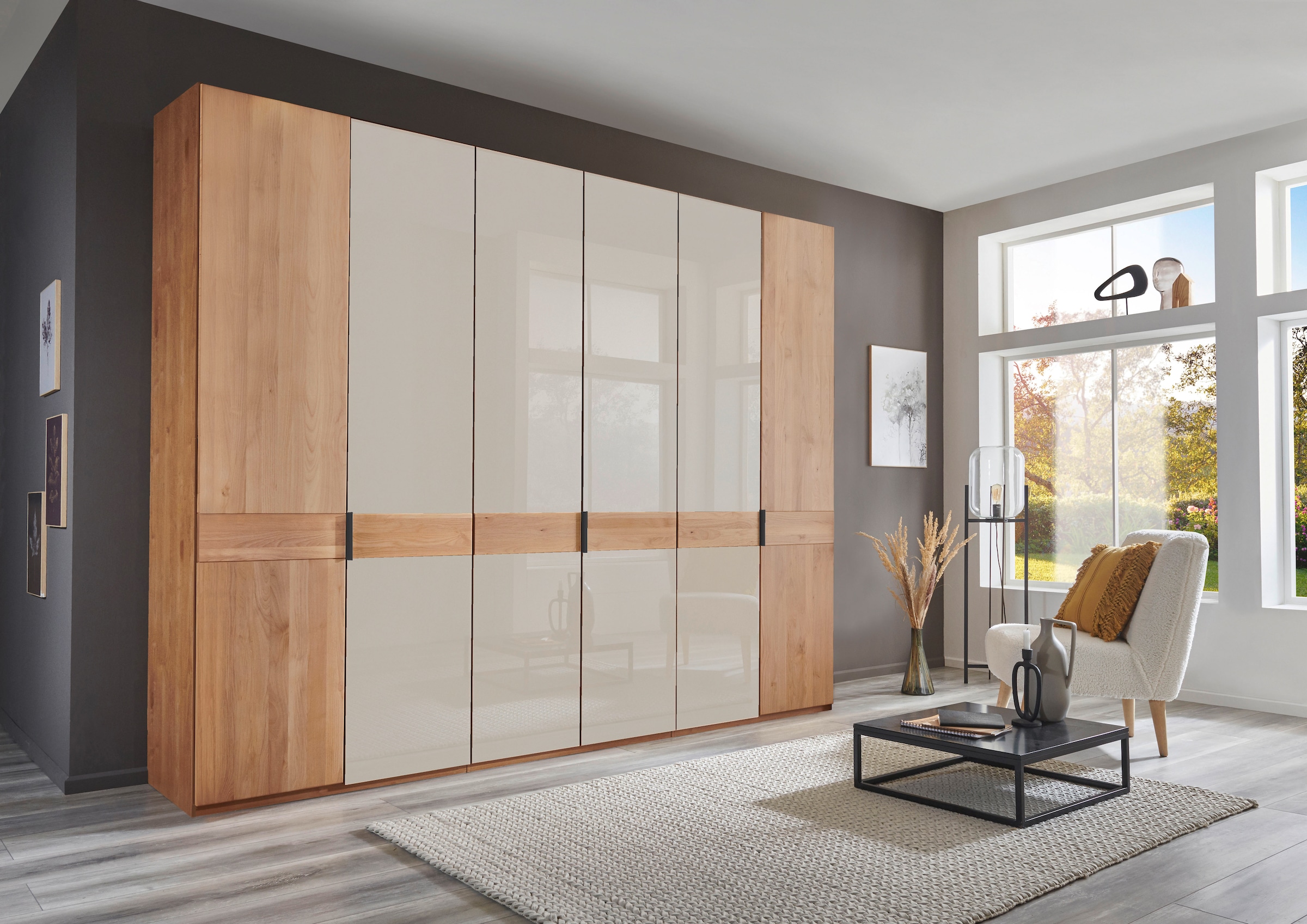 WIEMANN Drehtürenschrank "Cardiff, Massivholztüren in Kombination mit Glas- günstig online kaufen