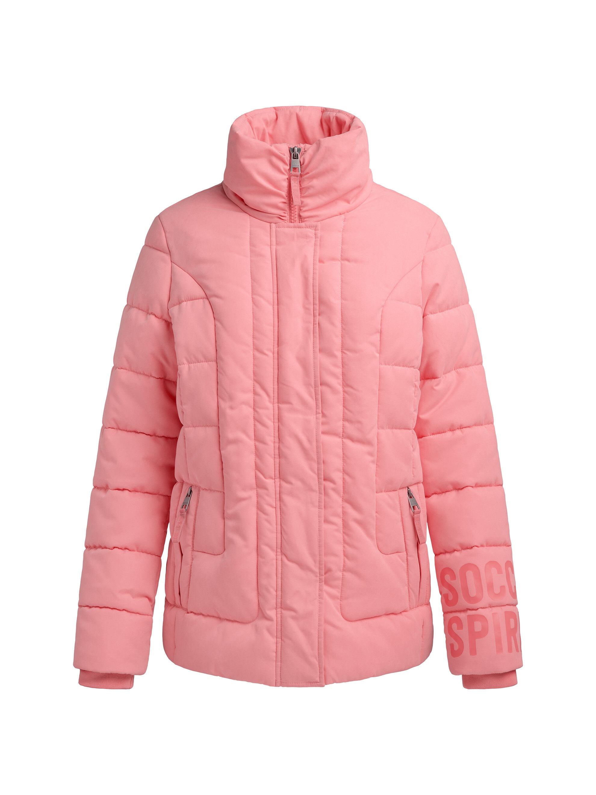 SOCCX Winterjacke ohne Kapuze mit Reißverschluss an den Einschubtaschen